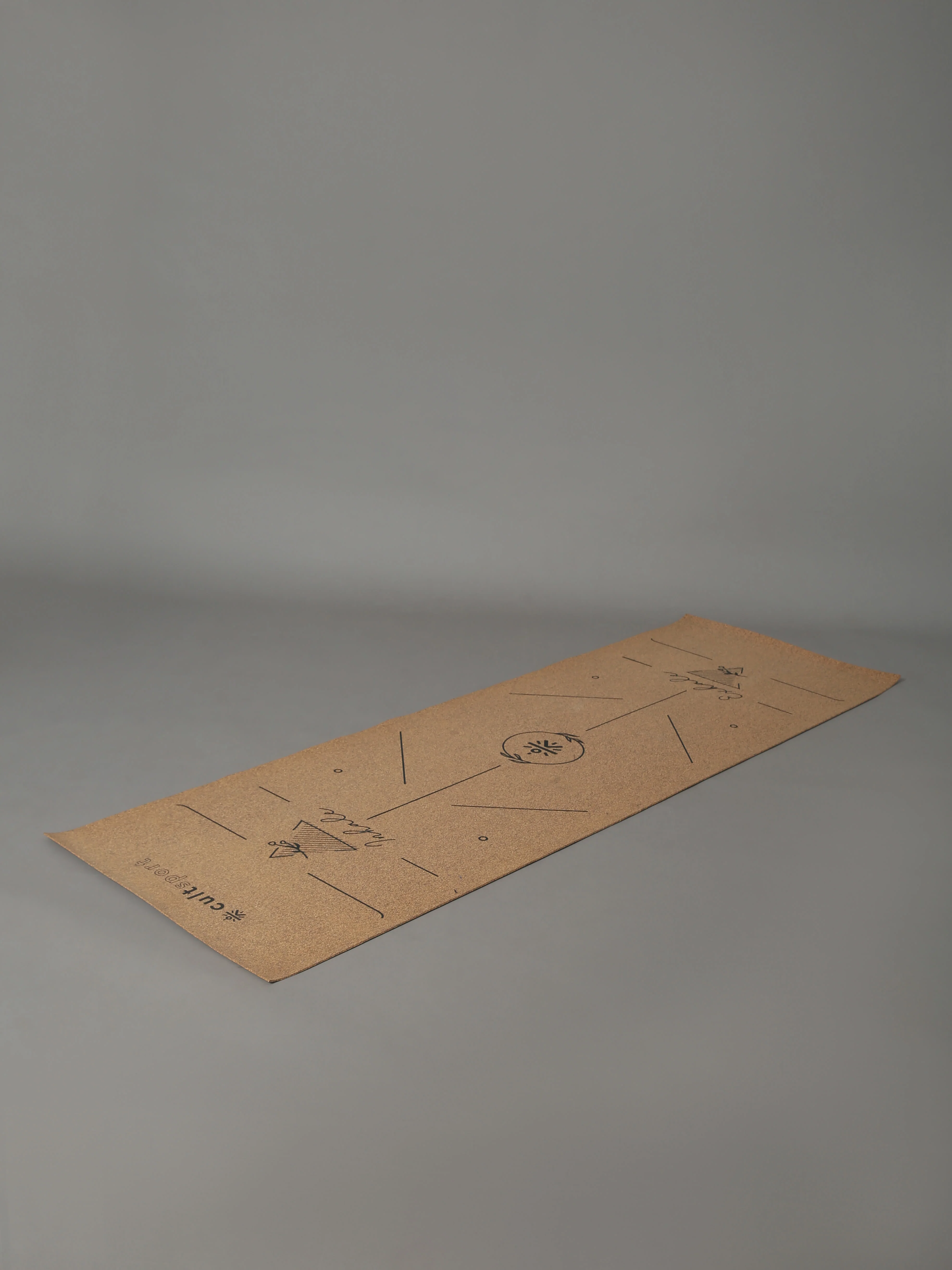 2 in 1 Workout/Yoga Cork (Eco Friendly) Mat (3mm) With Stance Marking - Image 4