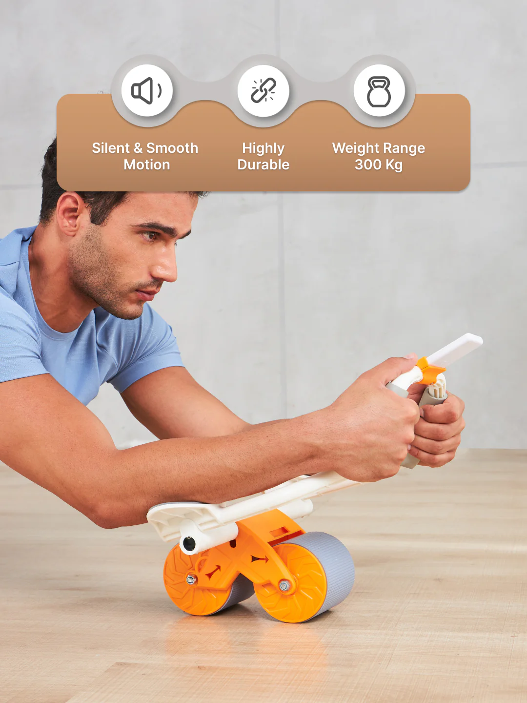 Ab Roller for Men & Women, with Elbow Support, Timer , Mobile Holder - Image 2