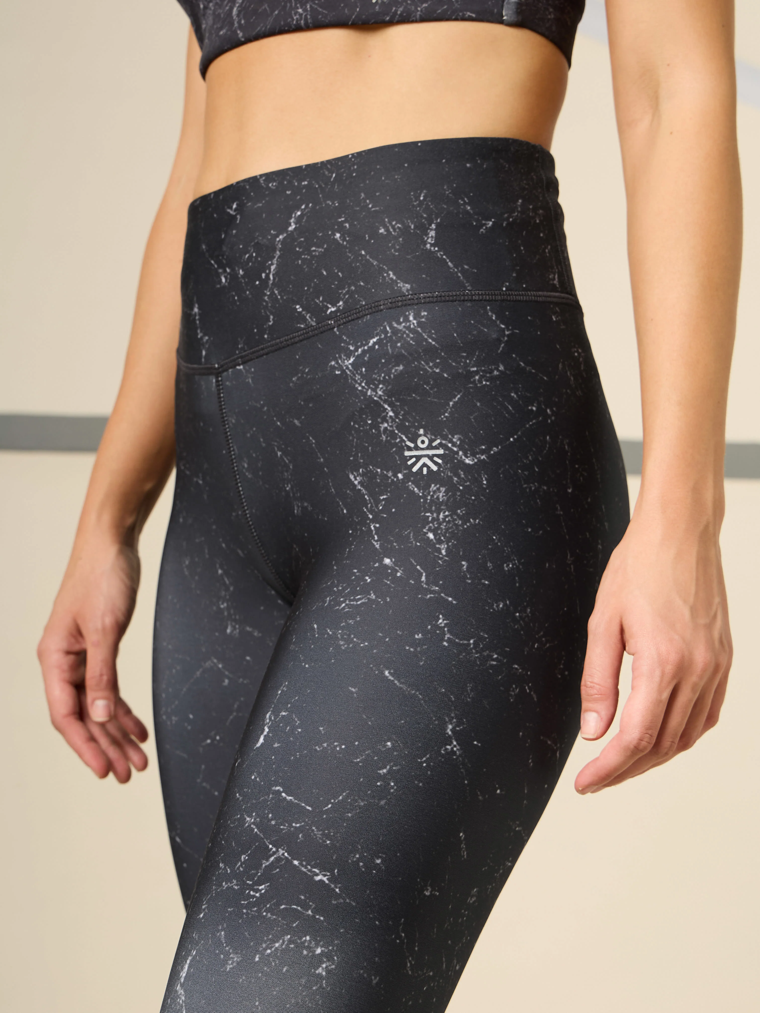 Absolute Fit Black Marble All Over Print Tights - Image 7