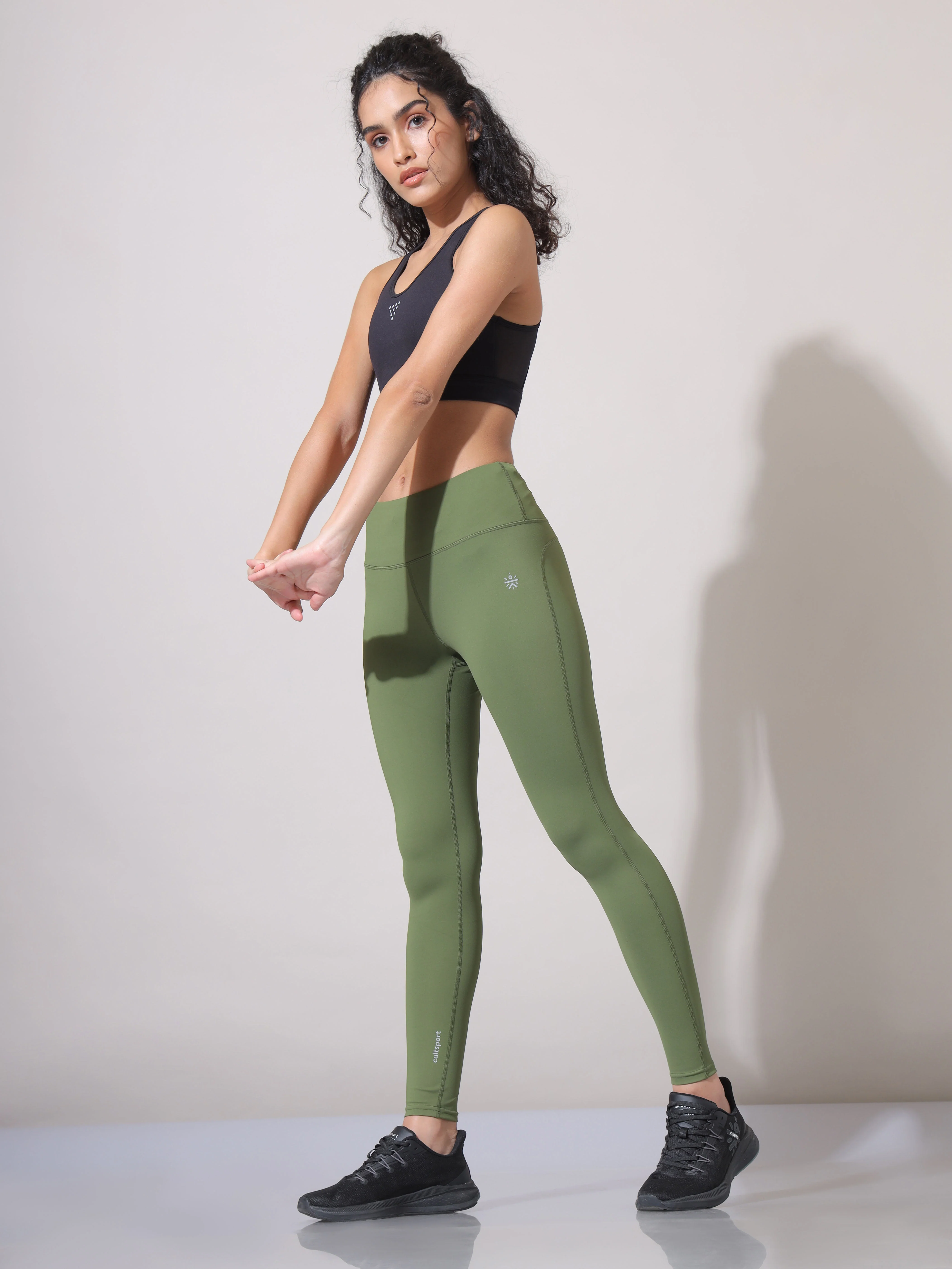 Olive Absolute Fit Solid Workout Tights - Image 4