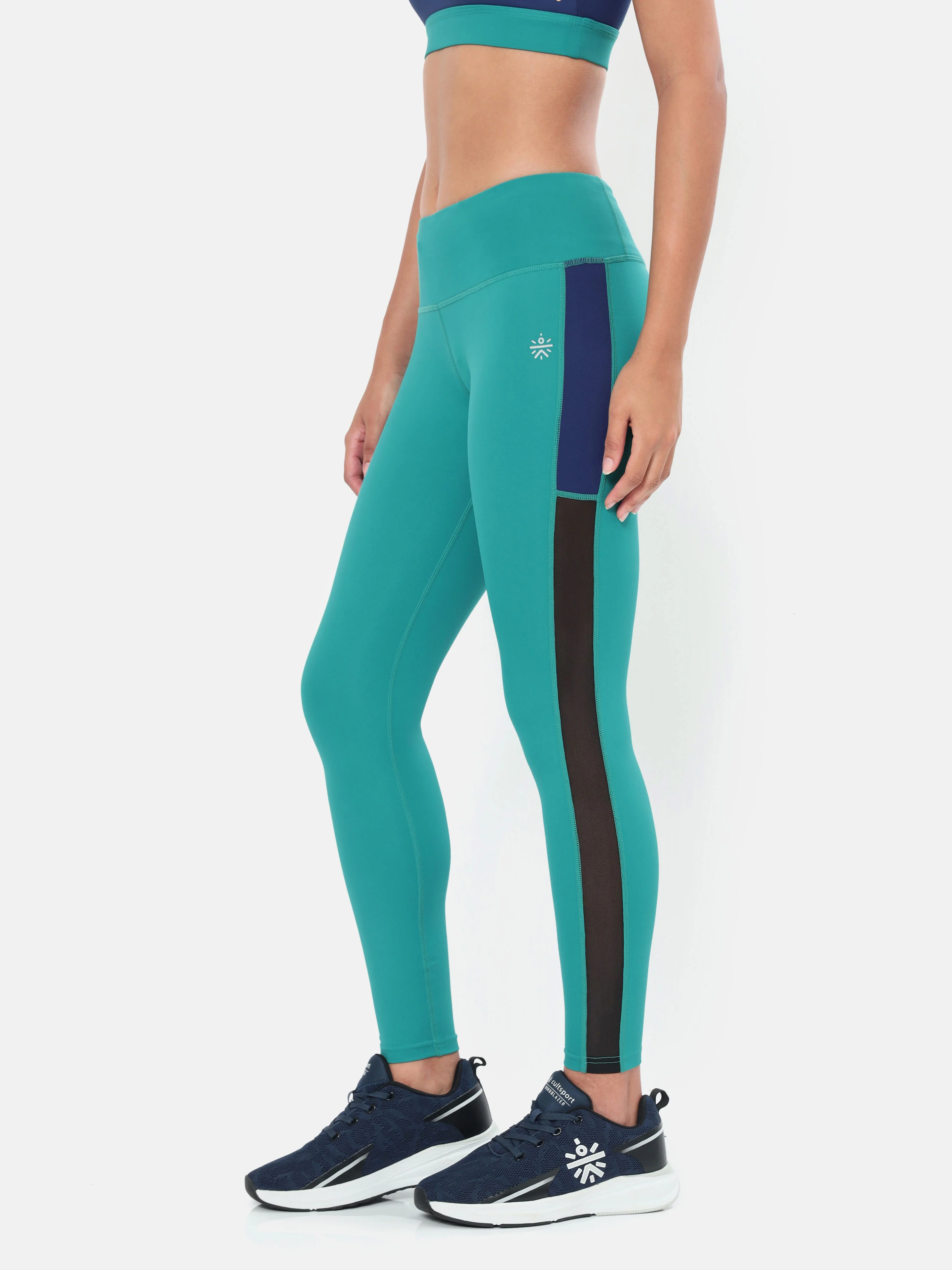 Absolute Fit Tights with Contrast Side Panels and Back Pocket - Image 3