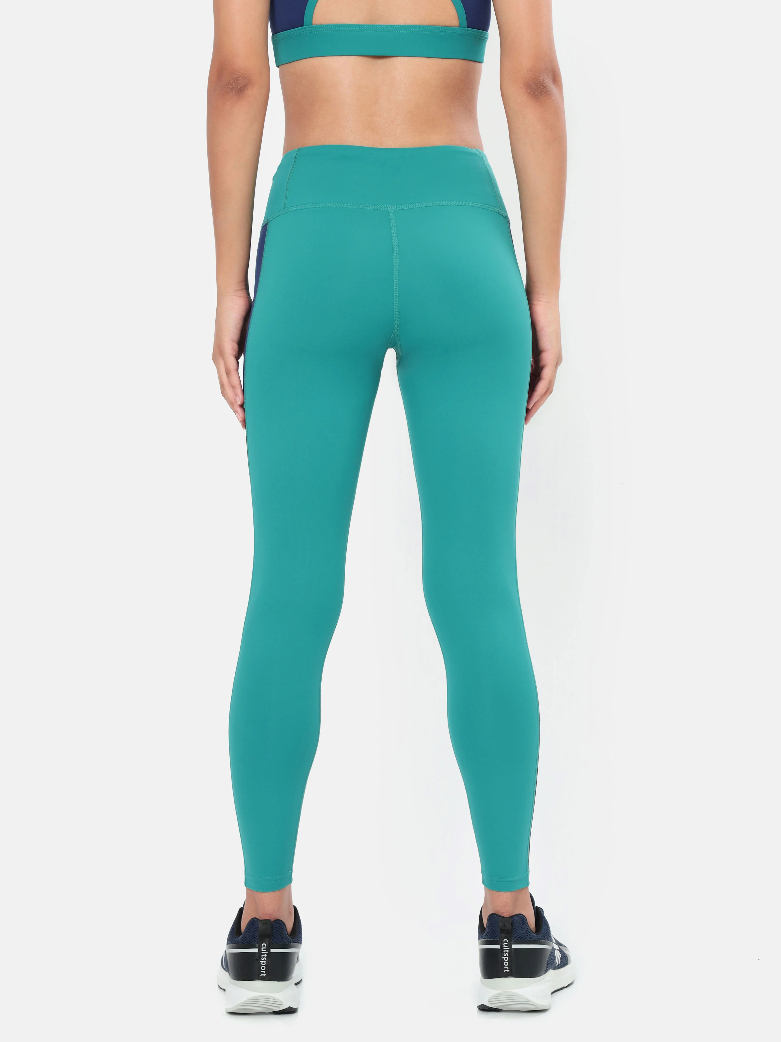 Absolute Fit Tights with Contrast Side Panels and Back Pocket - Image 4