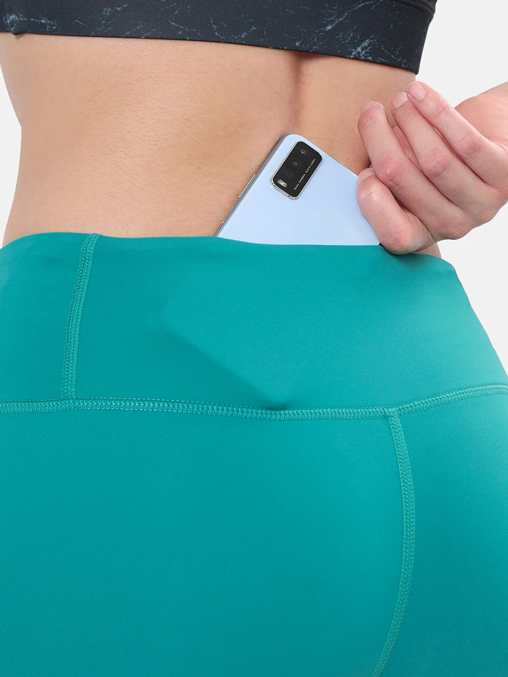 Absolute Fit Tights with Contrast Side Panels and Back Pocket - Image 7