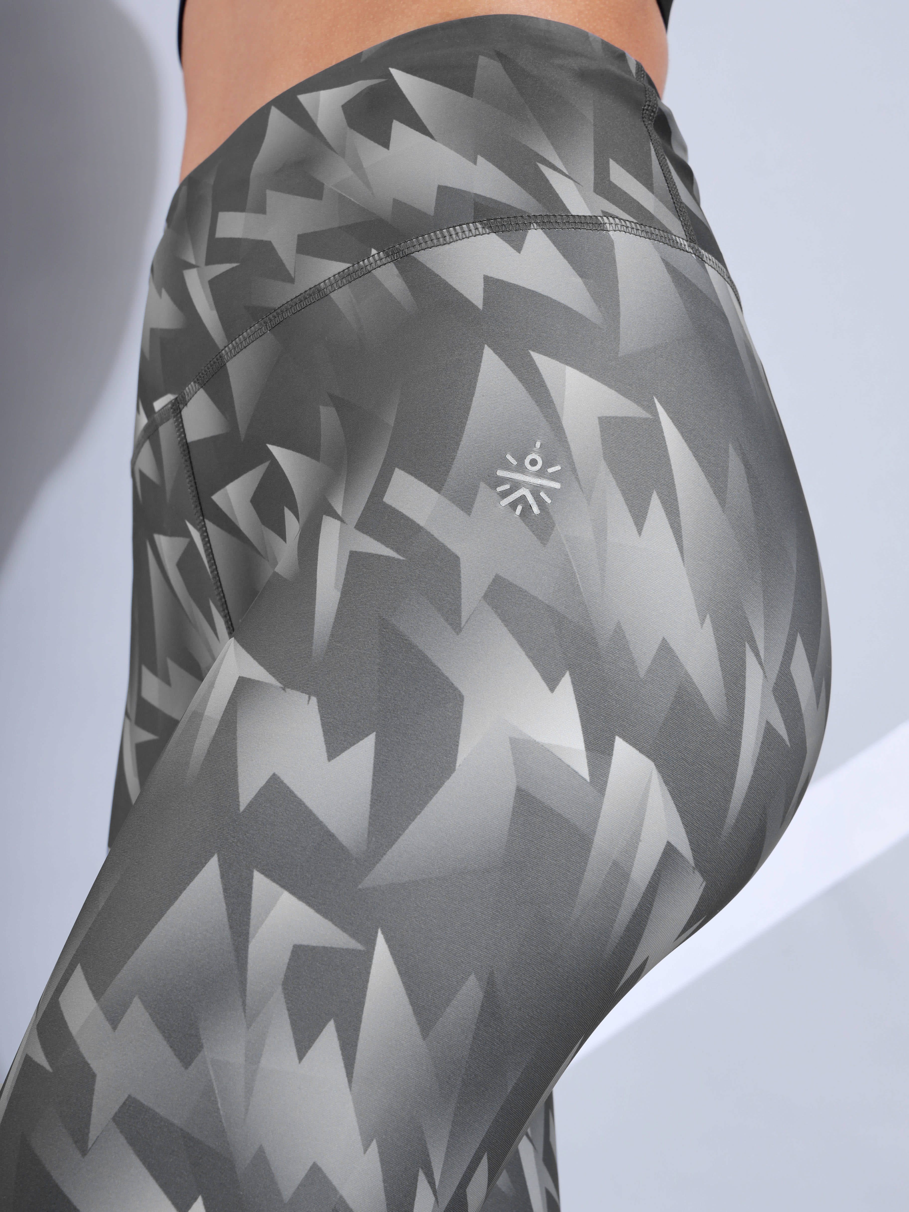 Dark Grey All Over Print Absolute Fit Tights with Back Pocket - Image 5