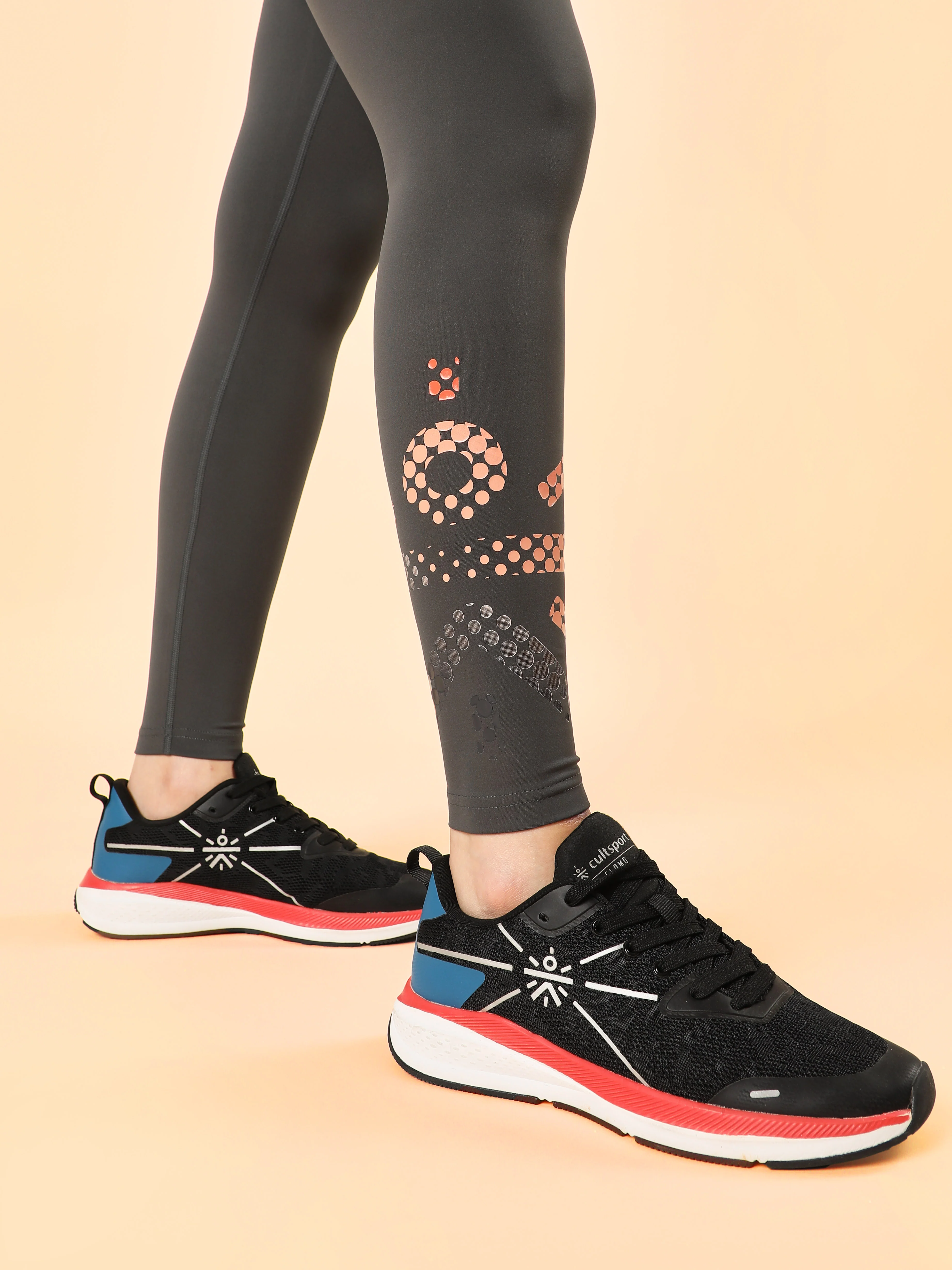 Dark Grey Absolute Fit Tights with Logo Print and Back Pocket - Image 7