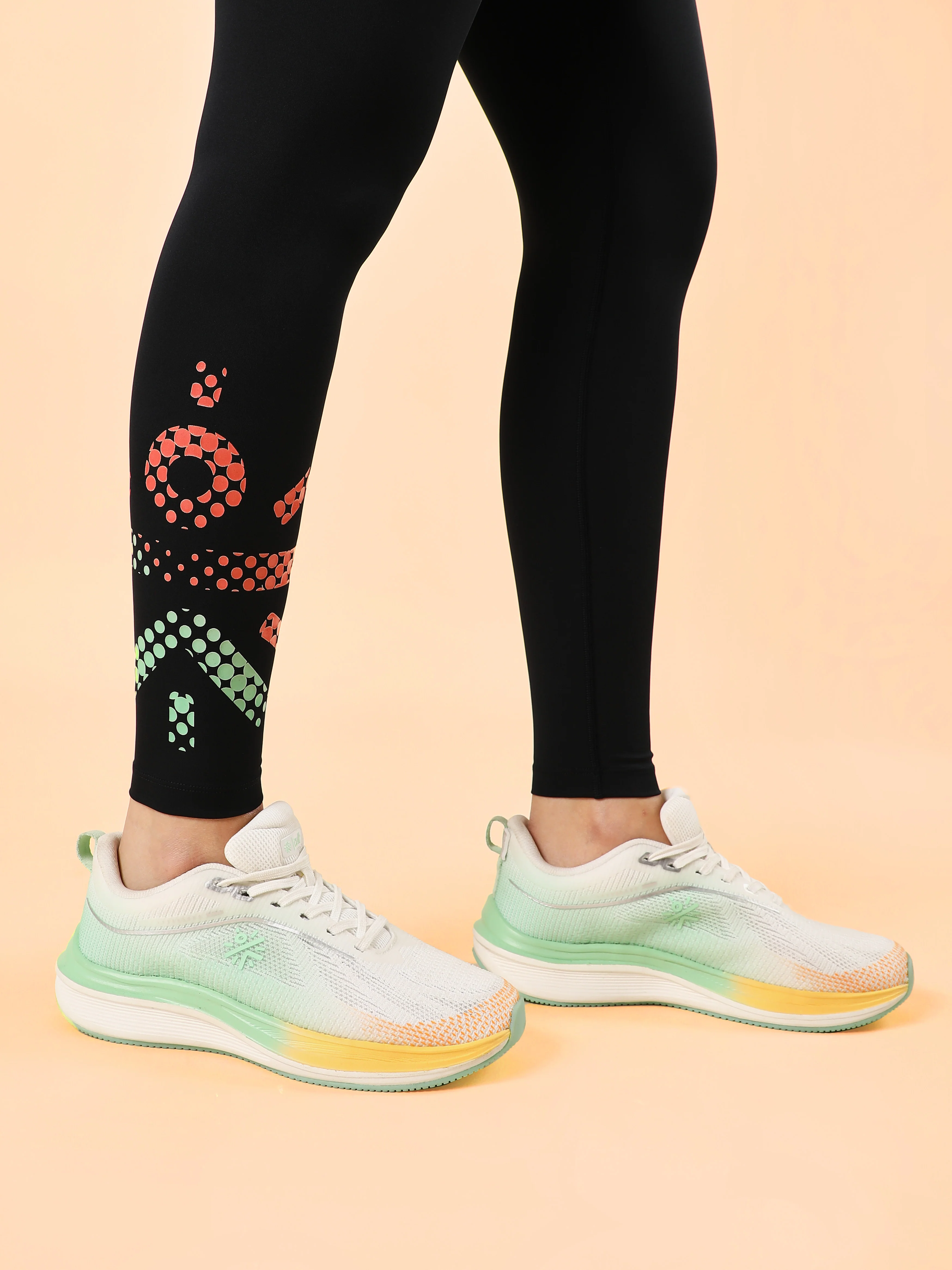 Black Absolute Fit Tights with Logo Print and Back Pocket - Image 7