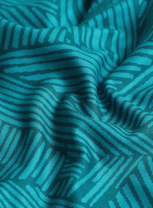 Teal All Over Print Absolute Fit Tights with Back Pocket - Image 10