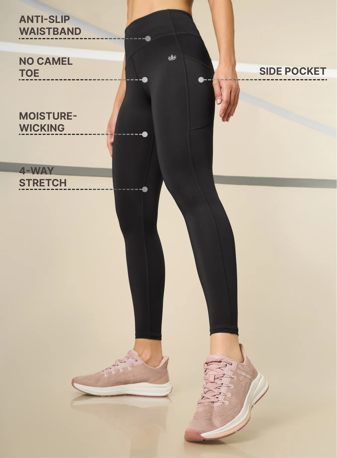 AbsoluteFit Essential Black Tights With Pockets - Image 5