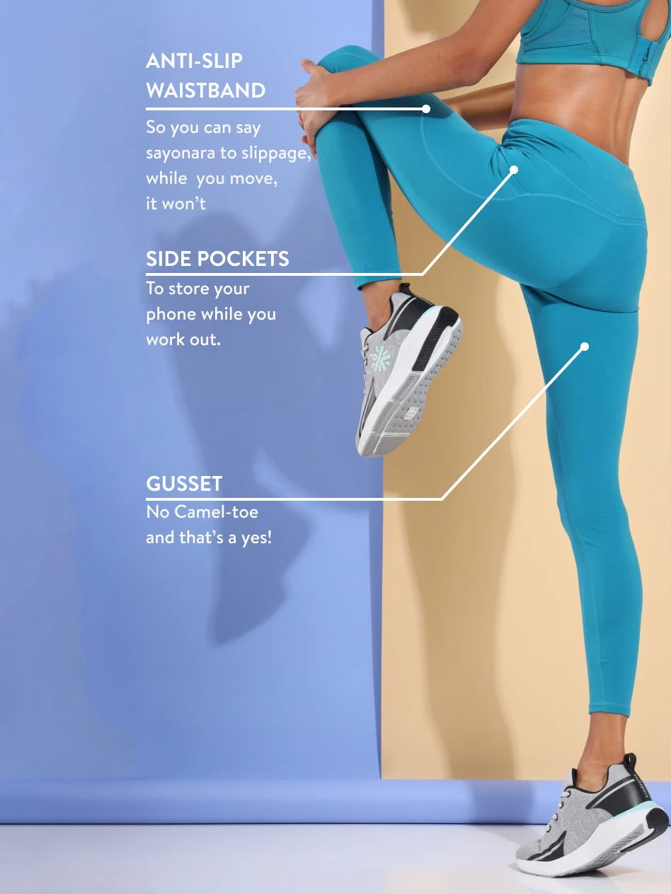 AbsoluteFit Essential Blue Tights With Pockets - Image 5