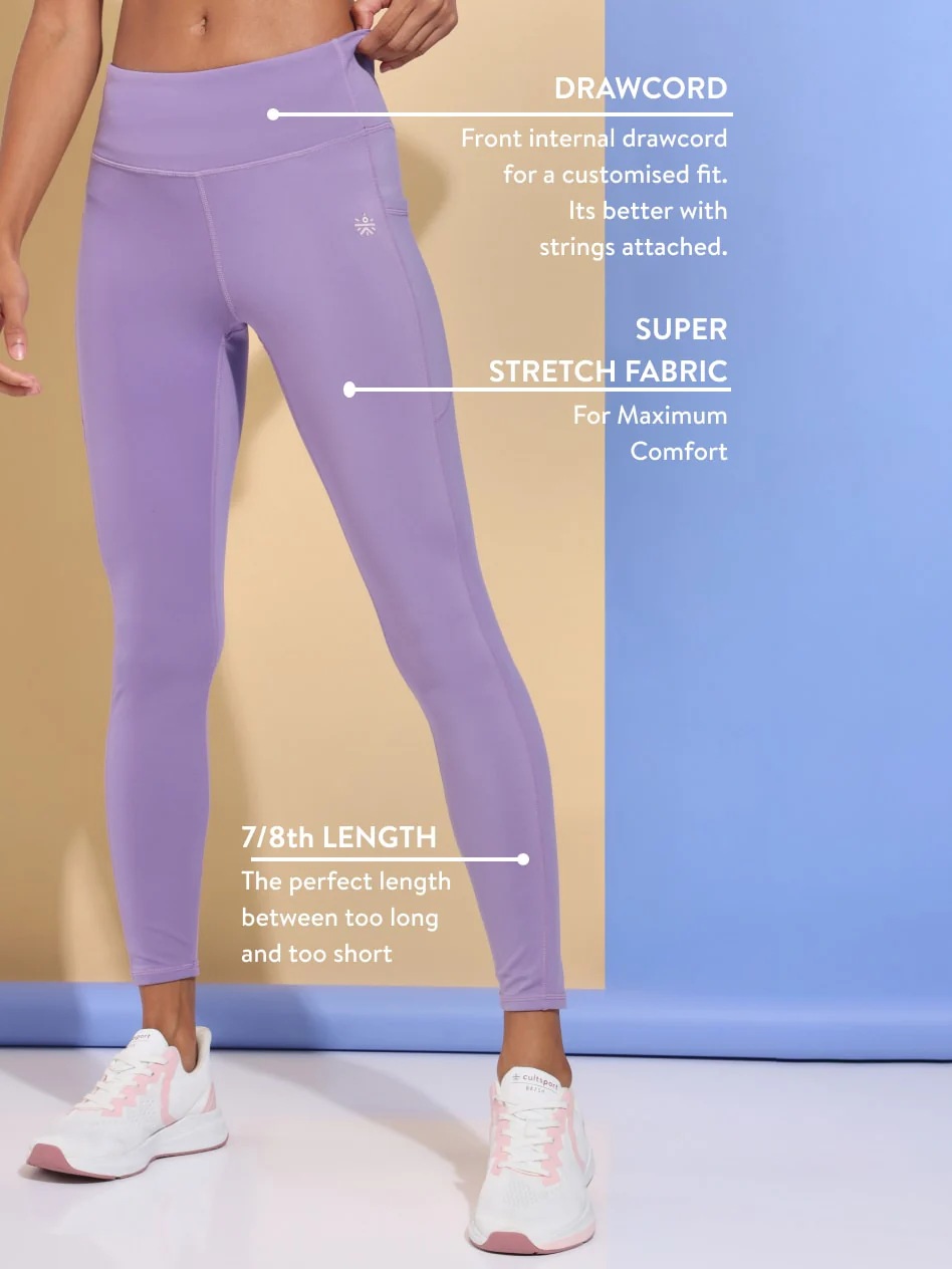 AbsoluteFit Essential Lavender Tights With Pockets - Image 3