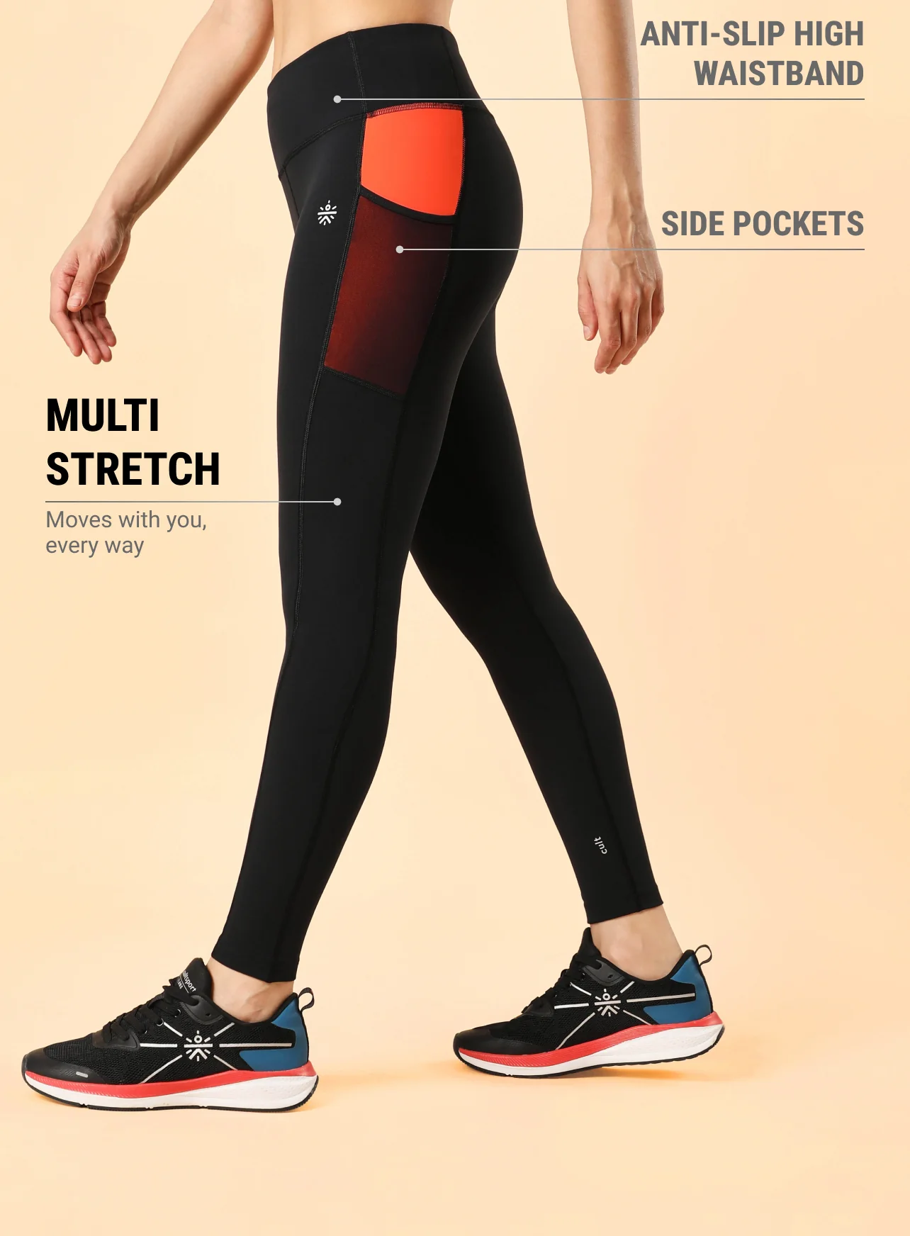 AbsoluteFit Neon Pop Leggings with side pockets - Image 5