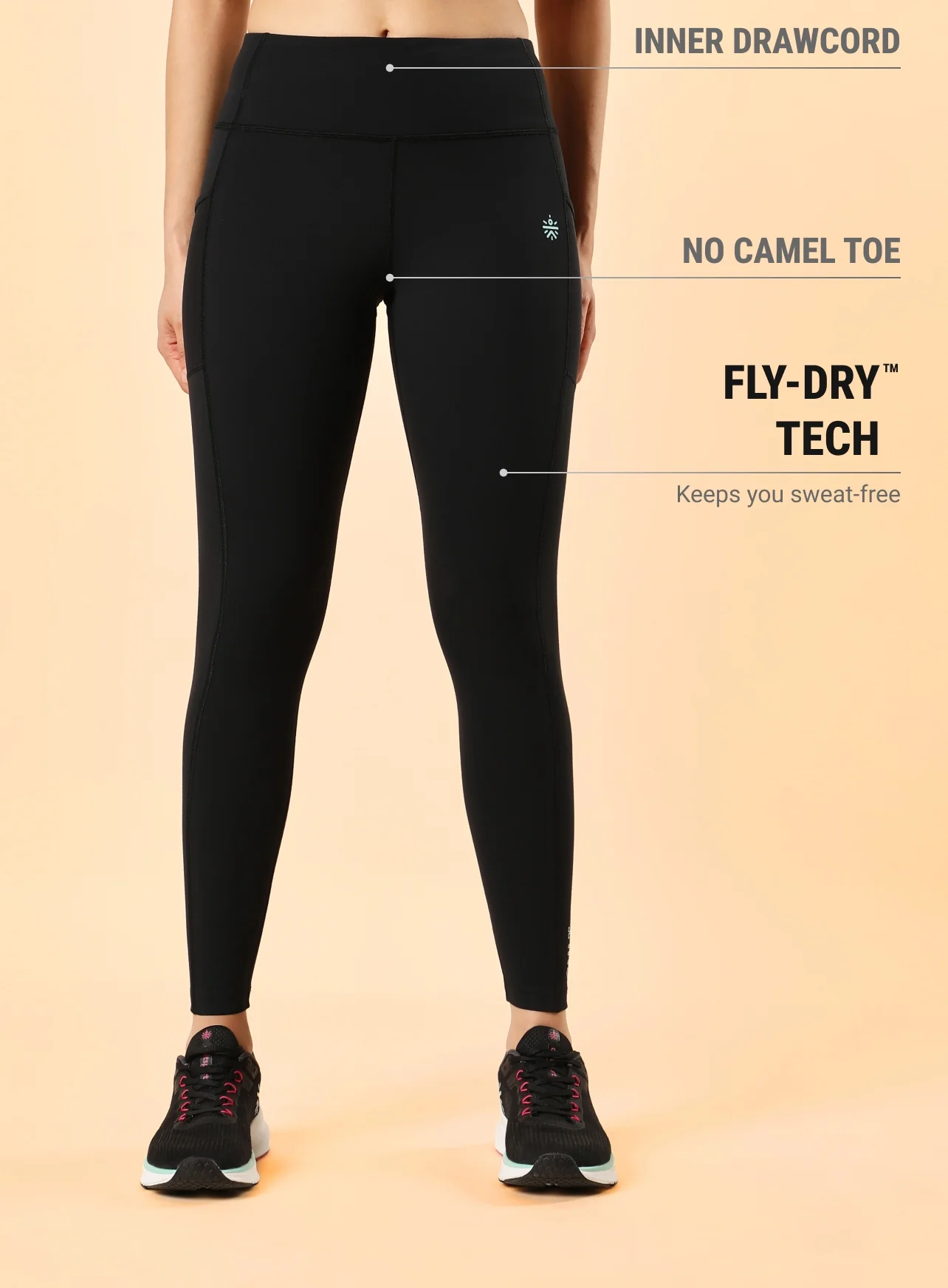 AbsoluteFit Solid Workout Tights With Pocket - Image 4