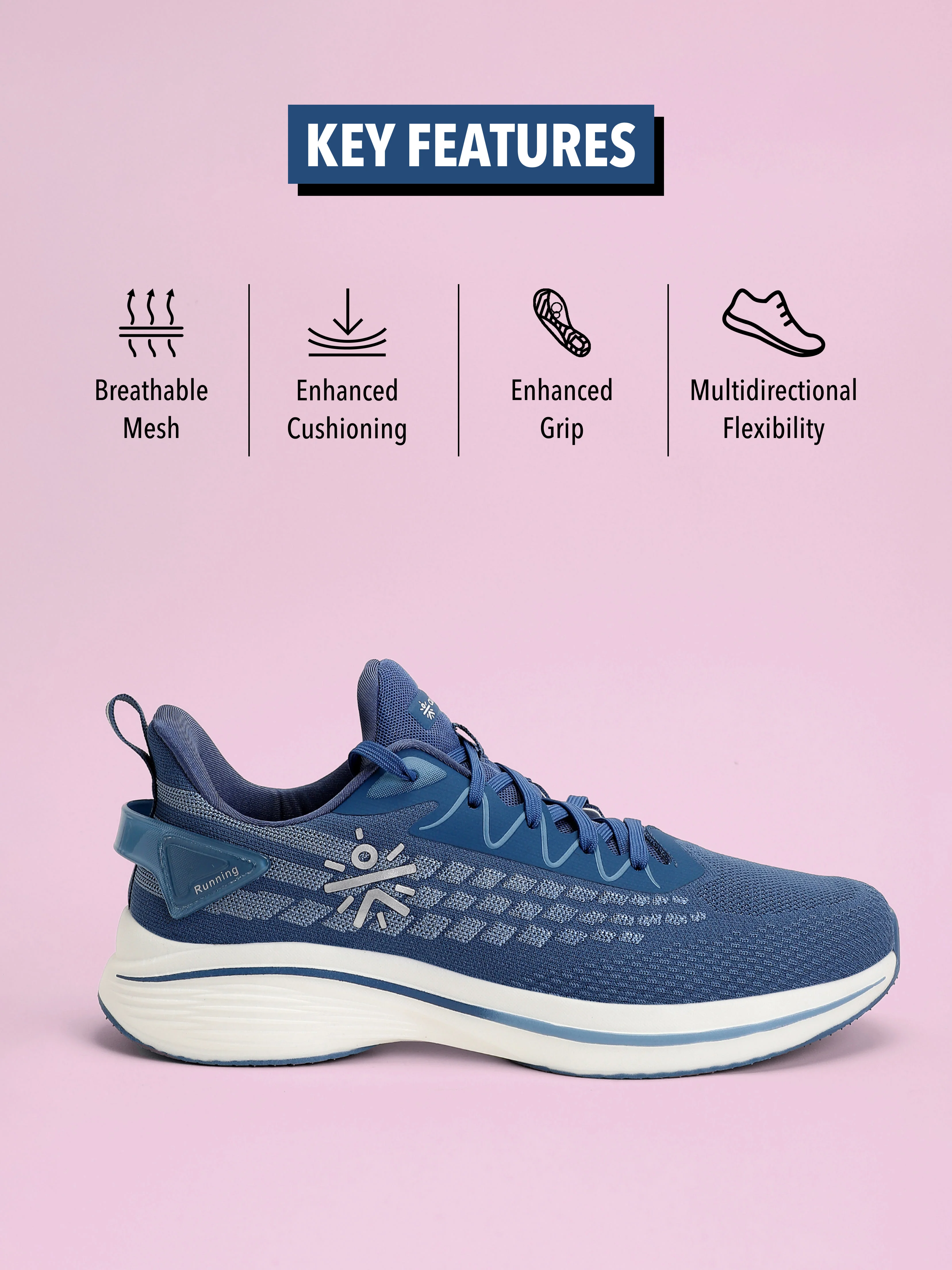 cult Active Men Running Shoes - Dusky Blue - Image 3
