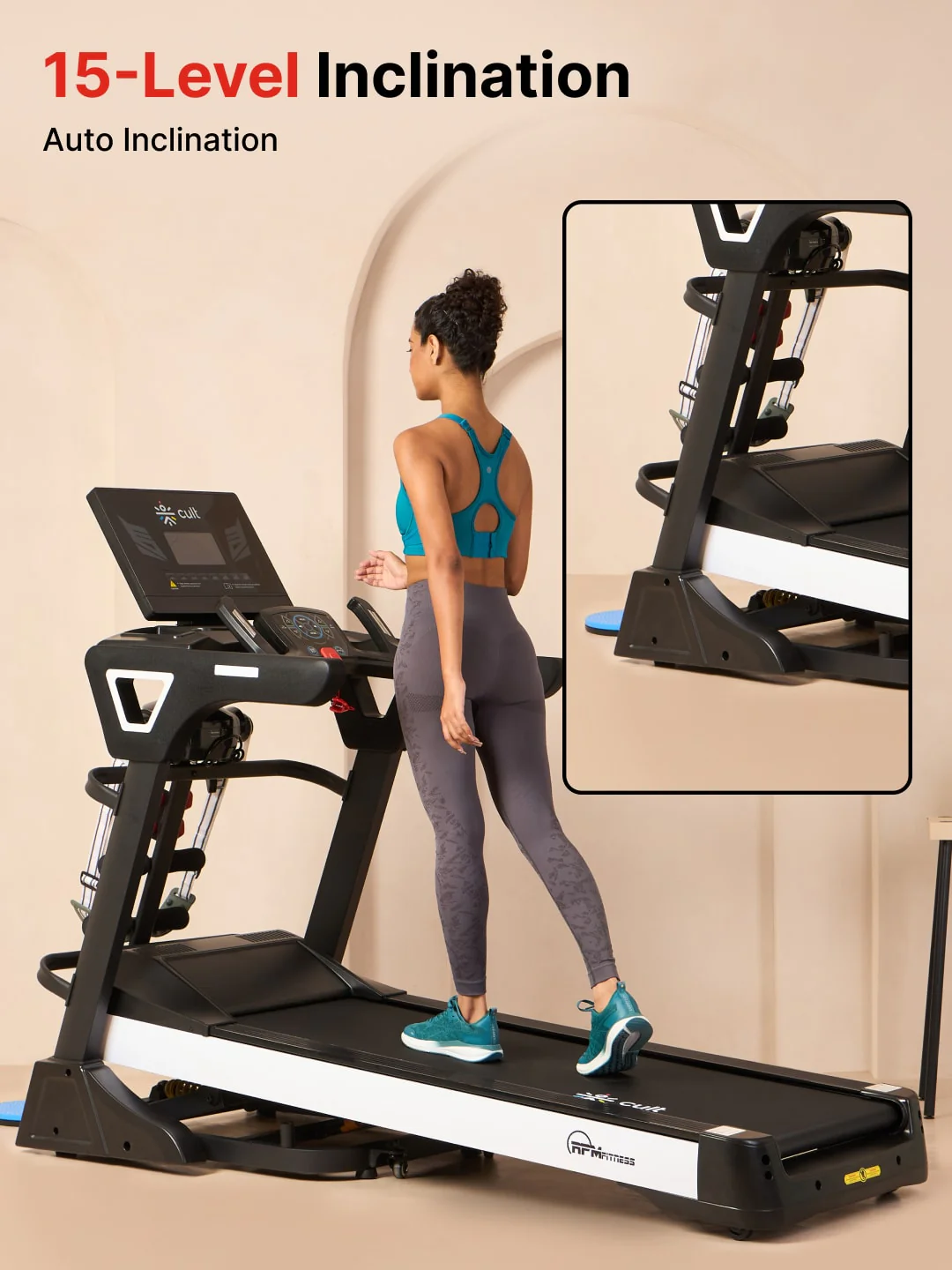 RPM Active1100DCM 6HP Peak Treadmill | 15-level Auto-Incline | Max Weight-140kg | Max Speed-18kmph (with 6 months extended warranty) - Image 6