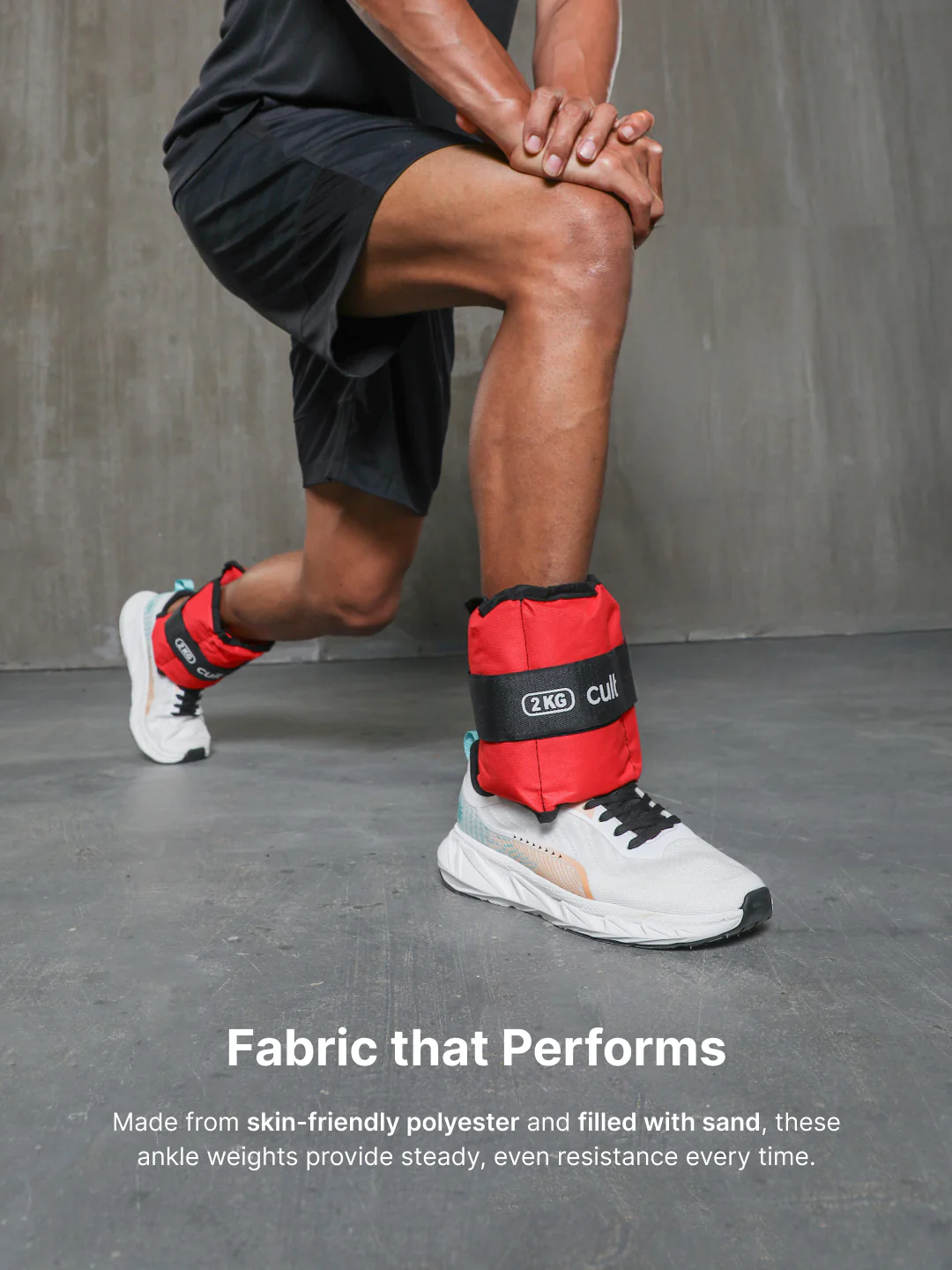 Ankle Weights 4 kg (2 kg Each Strap) Red Strength Training, Running, Yoga & Home Workouts - Image 4