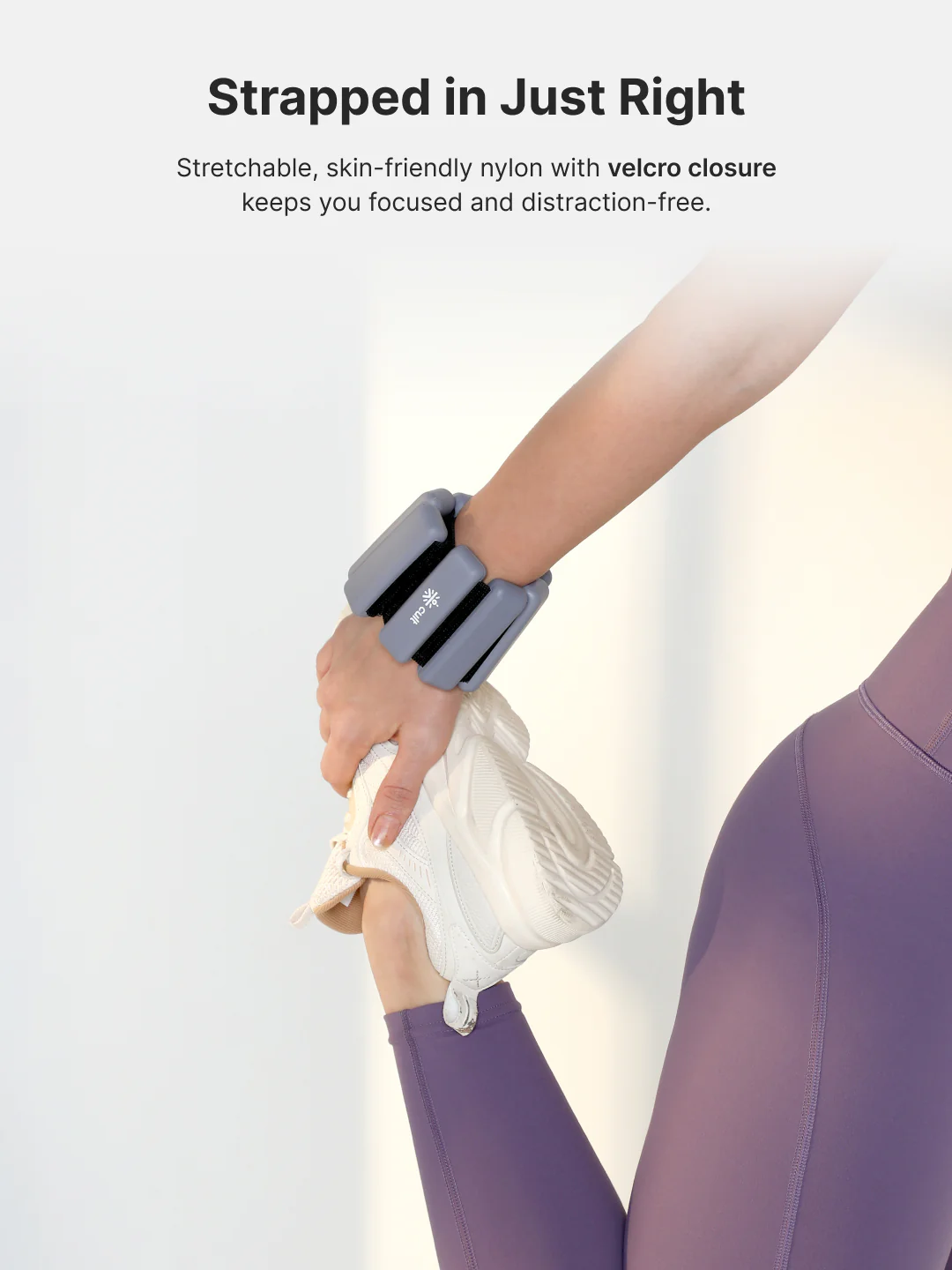 Adjustable Ankle and Wrist Weights (225 g x 2) pair with Removable 20 g Slots Grey  Lightweight Fitness Weights for Walking, Yoga & Pilates - Image 4