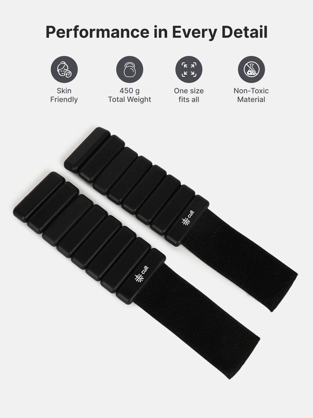 Adjustable Ankle and Wrist Weights (450 g X 2) pair with Removable 60 g Slots Blue  Customizable Weights for Running, Walking, Yoga & Workouts - Image 3