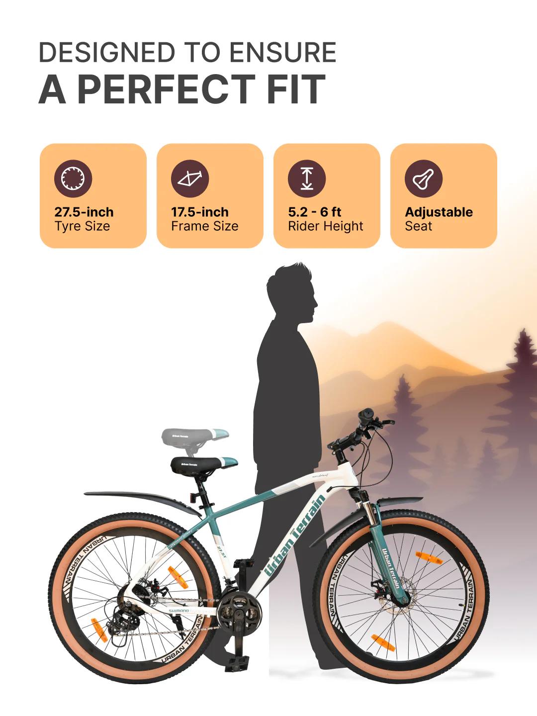 Aeroblast Mountain Bike Alloy Frame 21 Speed Cycle 27.5 inch With Front Suspension, Triple Wall Rim and Dual Disc Brakes, Ideal For 5.2 ft to 6 ft, 15+ Years, Unisex (WhiteBlue) - Image 6