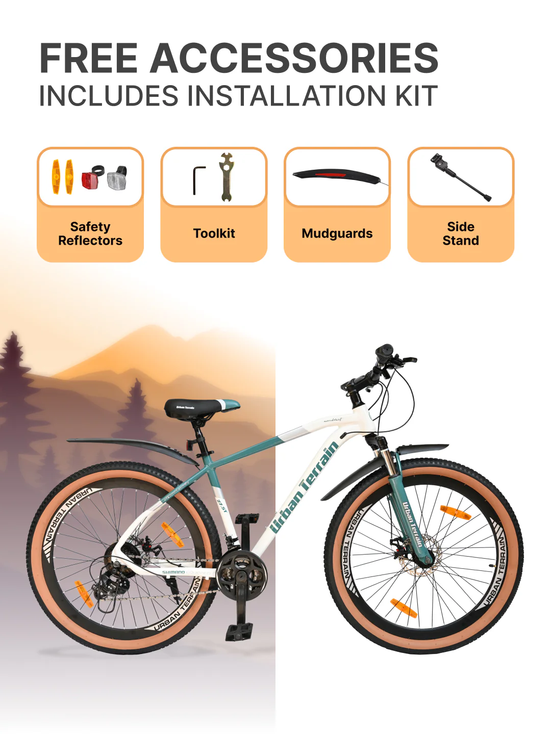Aeroblast Mountain Bike Alloy Frame 21 Speed Cycle 27.5 inch With Front Suspension, Triple Wall Rim and Dual Disc Brakes, Ideal For 5.2 ft to 6 ft, 15+ Years, Unisex (WhiteBlue) - Image 7