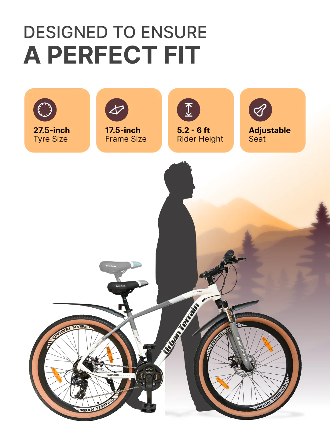 Aeroblast Mountain Bike Alloy Frame 21 Speed Cycle 27.5 inch With Front Suspension, Triple Wall Rim and Dual Disc Brakes, Ideal For 5.2 ft to 6 ft, 15+ Years, Unisex (WhiteGrey) - Image 6