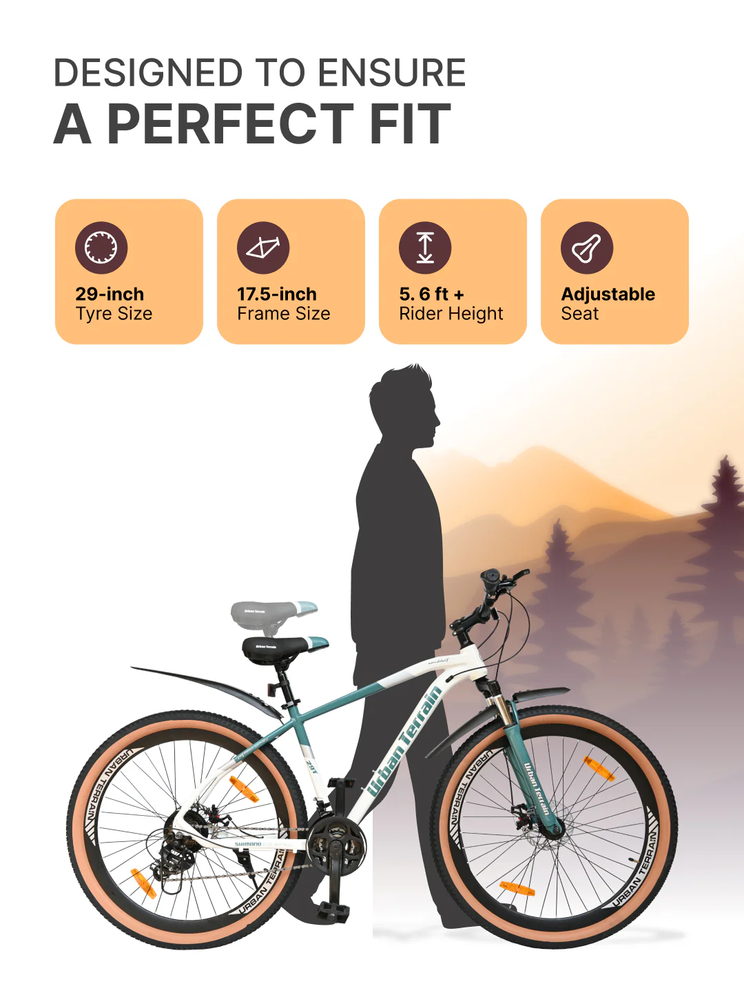 Aeroblast Mountain Bike Alloy Frame 21 Speed Cycle 29 inch With Front Suspension, Triple Wall Rim and Dual Disc Brakes, Ideal For 5.6 ft to 6 ft & above, 15+ Years, Unisex (WhiteBlue) - Image 6