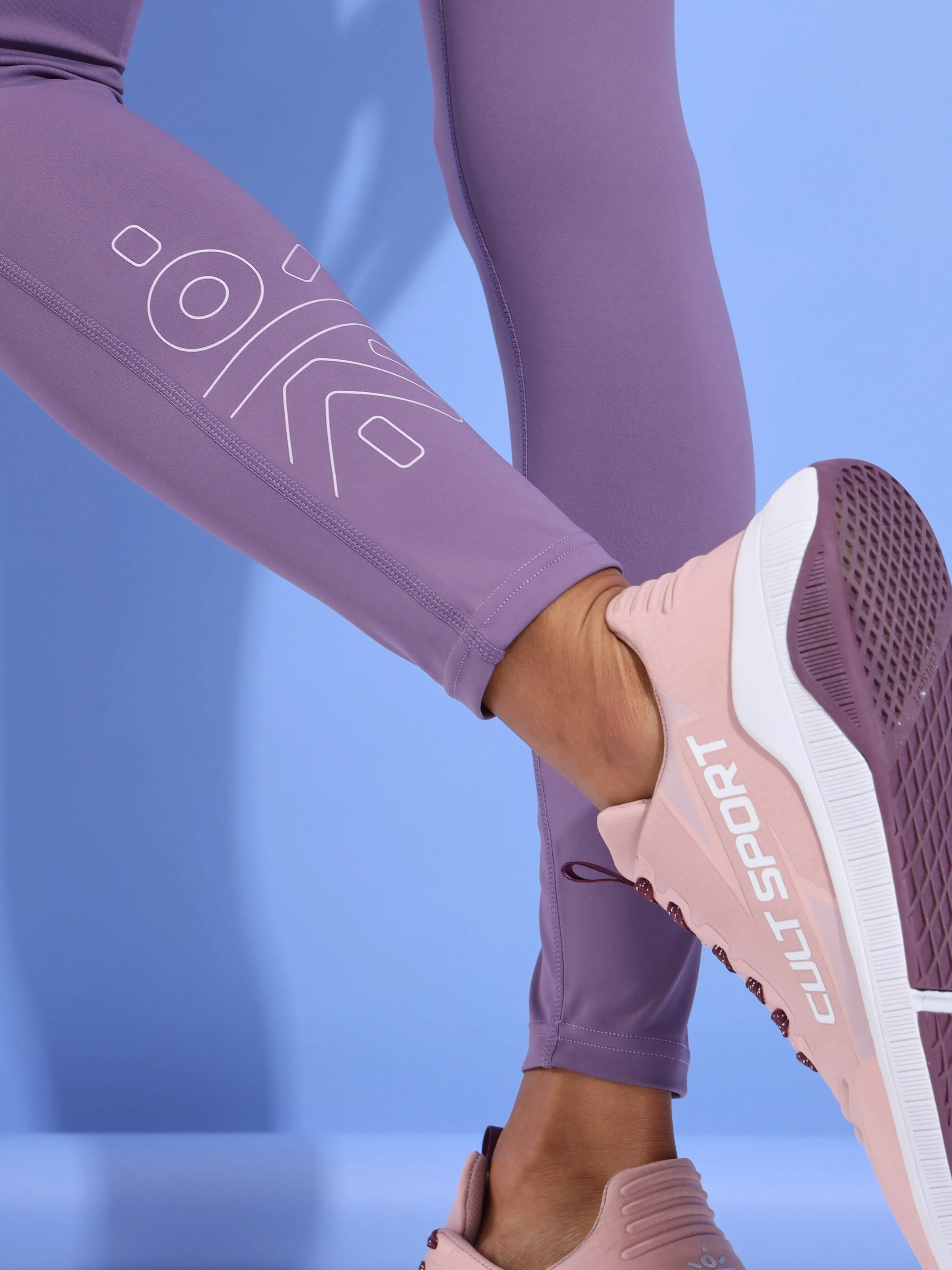 Purple All Day Active Solid Tights for Women - Image 5