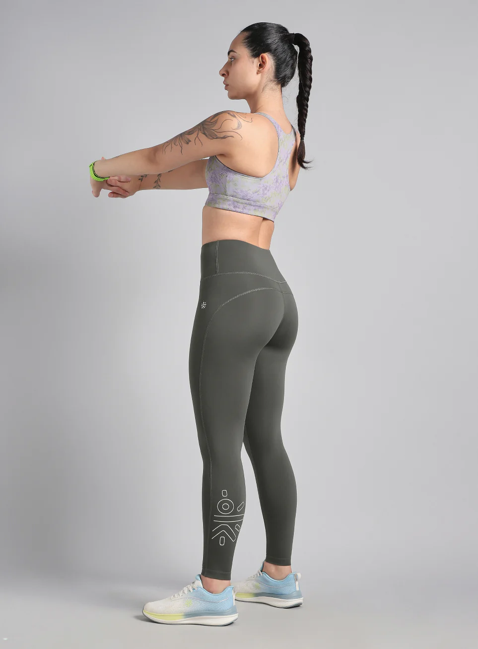 Grey All Day Active Solid Tights - Image 9