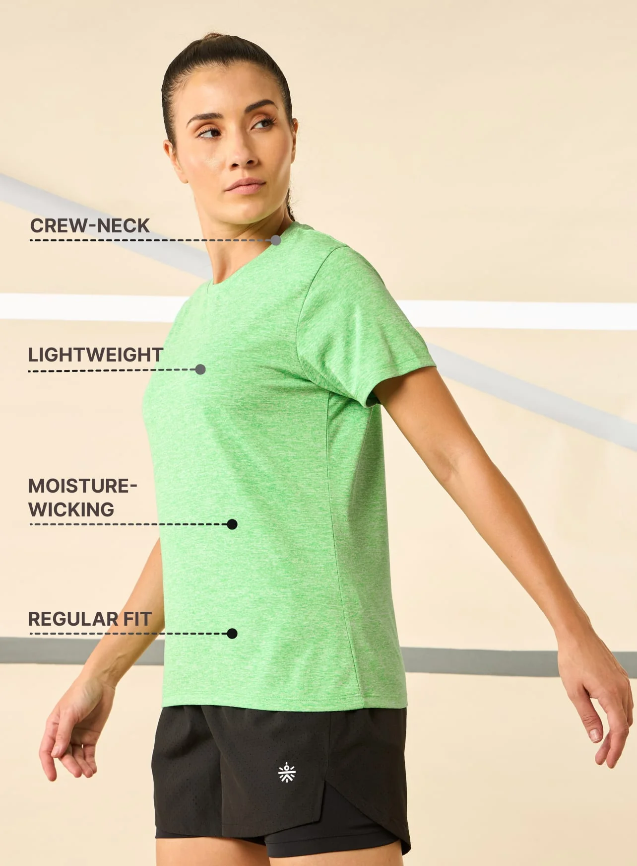 Women's All Day Workout Green Comfortech T-shirt - Image 5