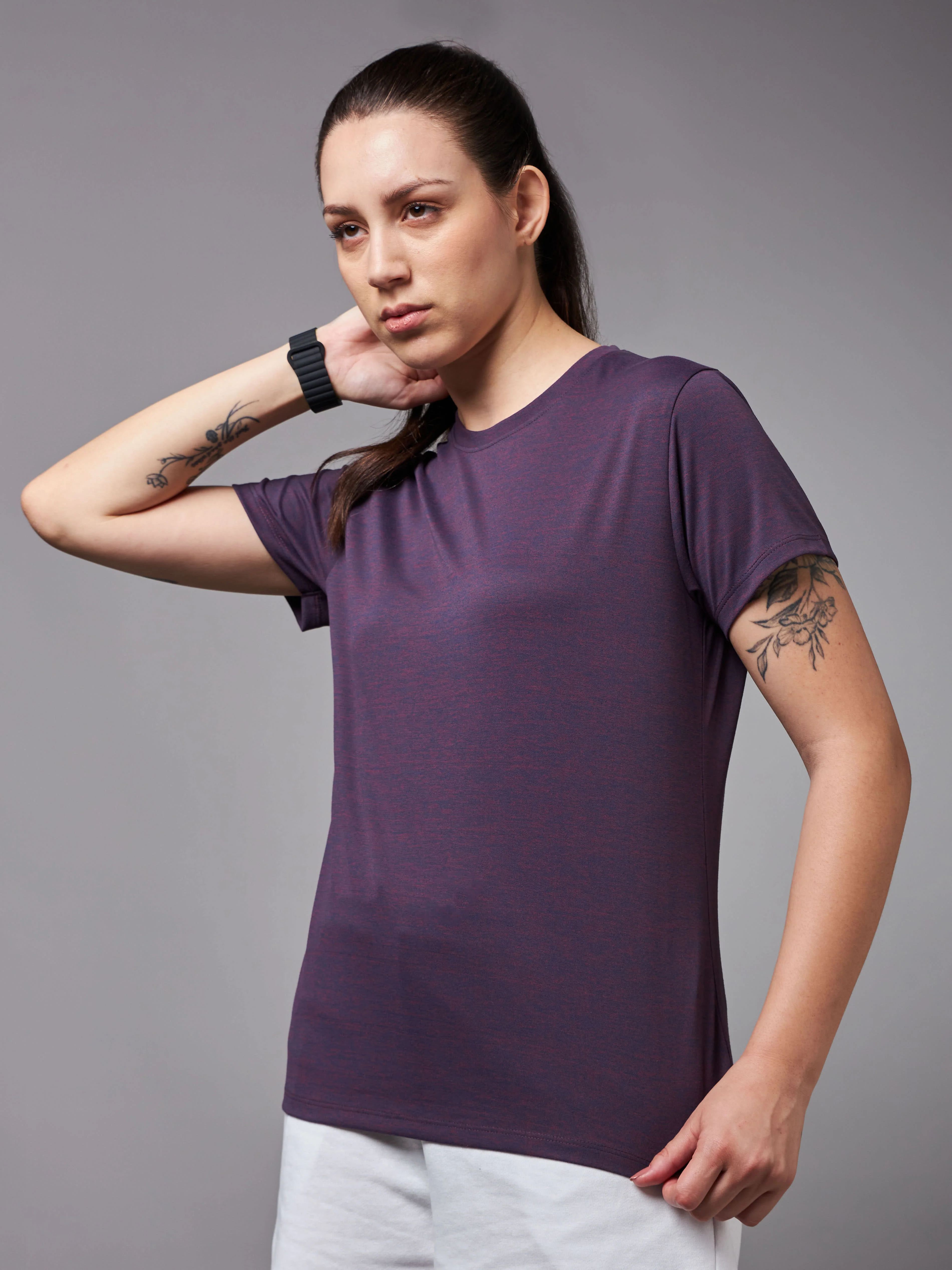 Women's All Day Workout Purple Comfortech T-shirt - Image 3
