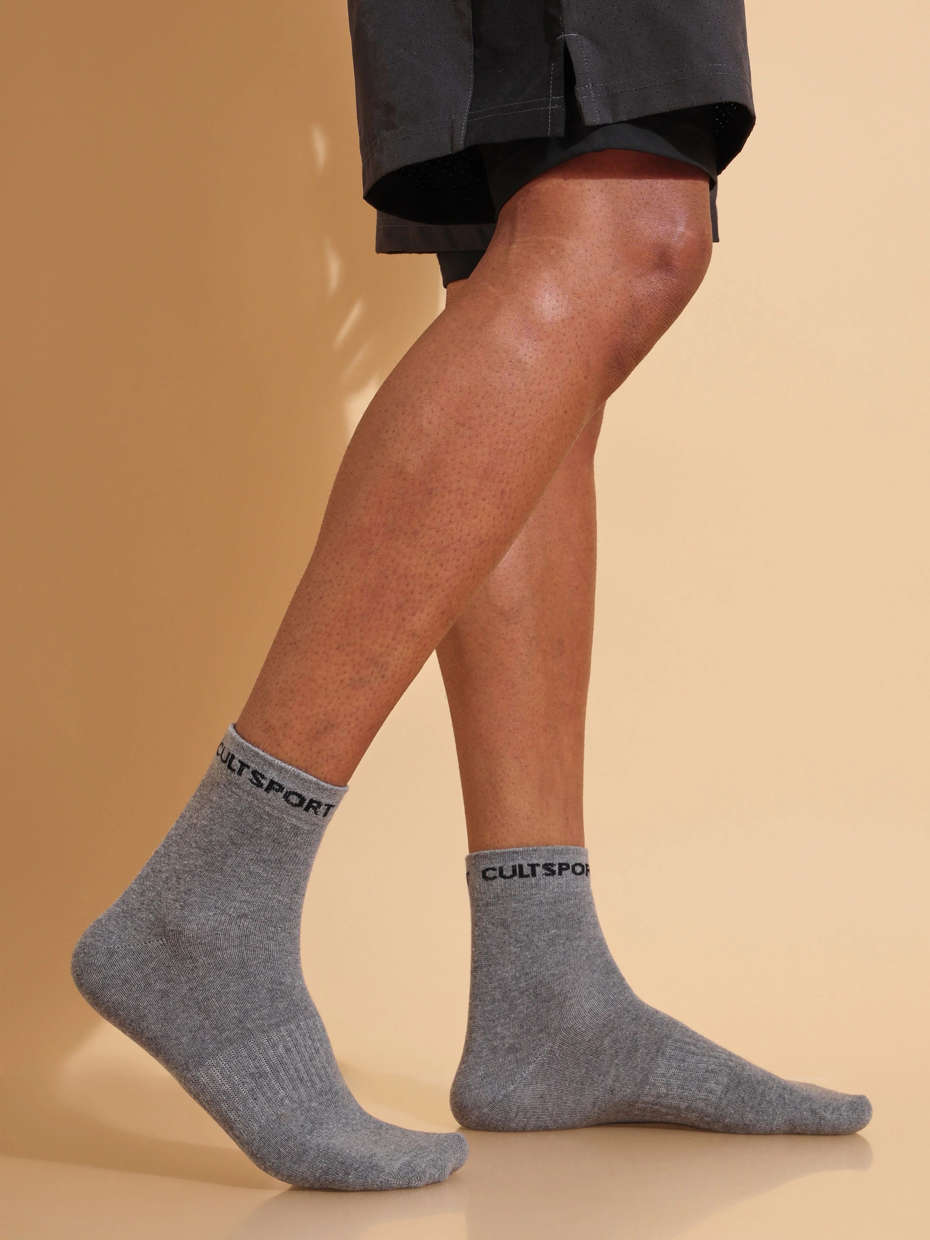 Sports Ankle Lengt Pack of 3 Black,Grey & Navy Men's Socks - Image 6
