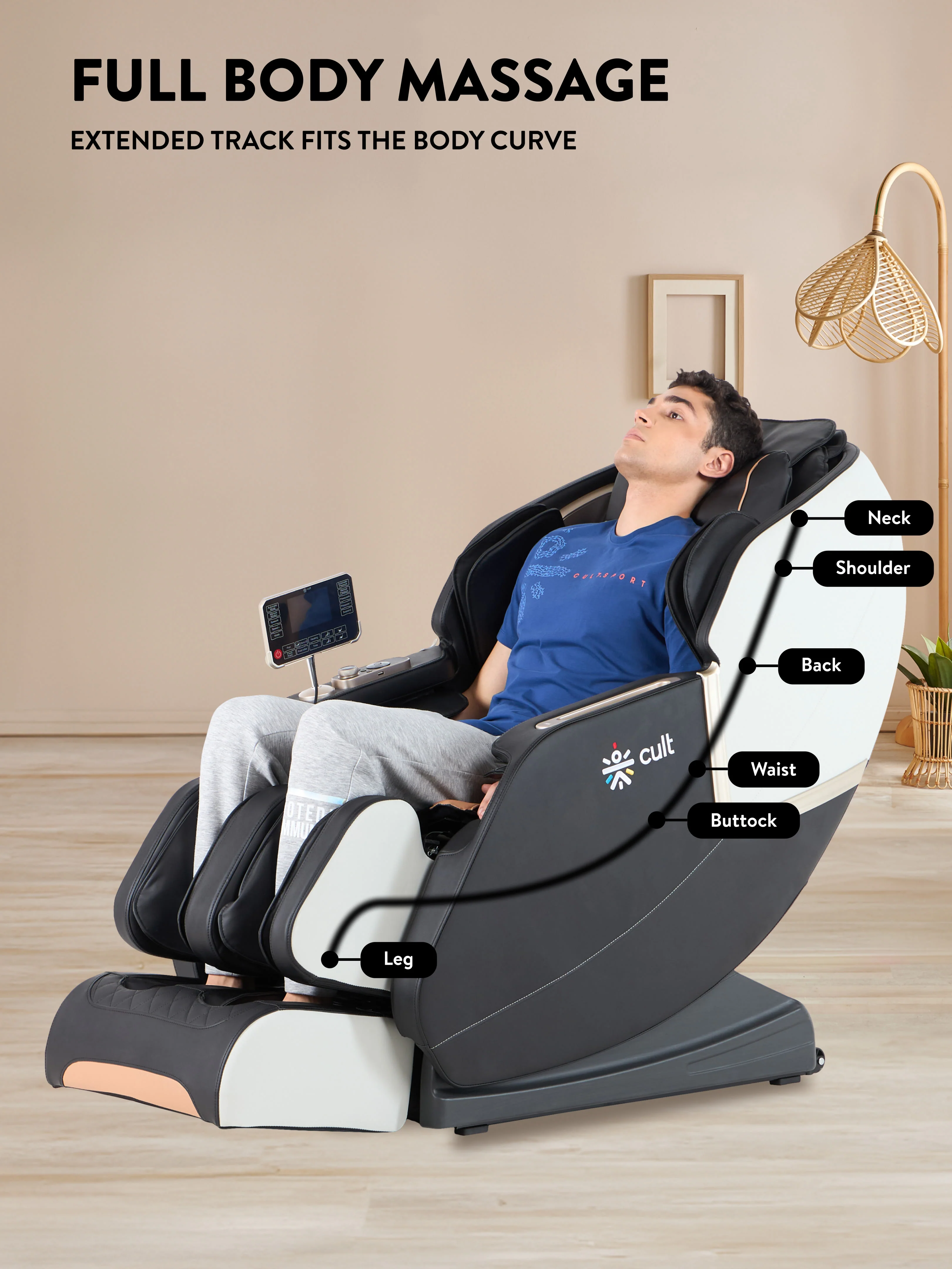 Cult Apex Massage Chair with Zero Gravity, SL Track 2D Massage Technique and Bluetooth AI voice Function For Full Body Massage At Home - Image 4