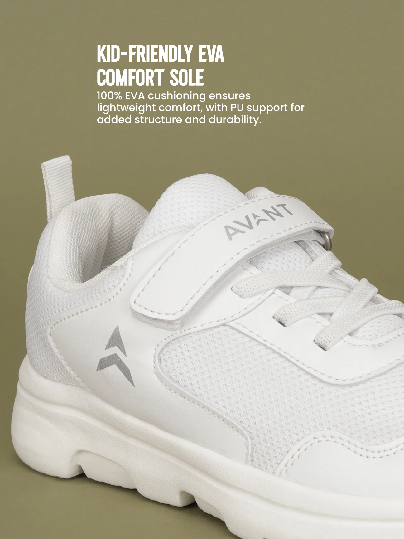 Avant Kid's Unisex ZoomPlay School Shoes - White - Image 4