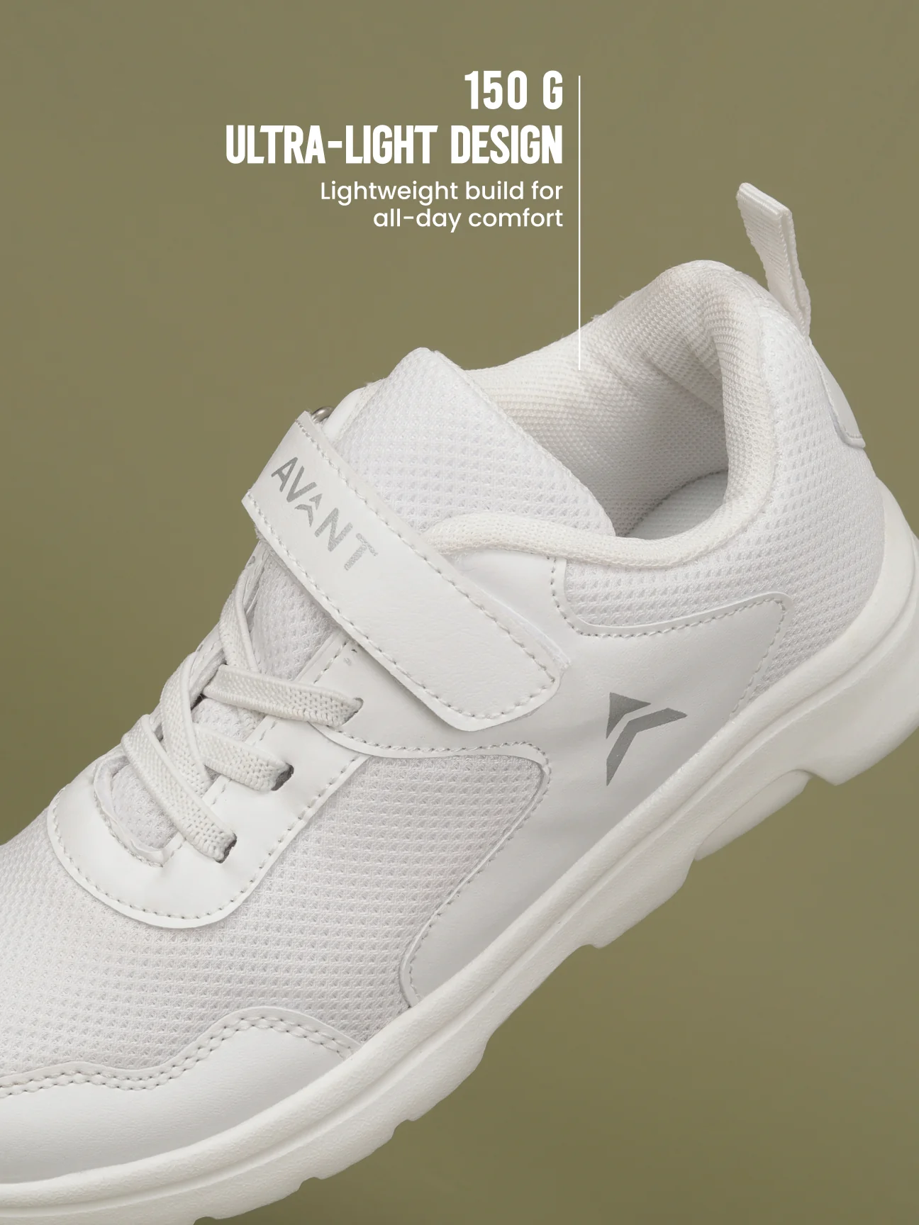 Avant Kid's Unisex ZoomPlay School Shoes - White - Image 5