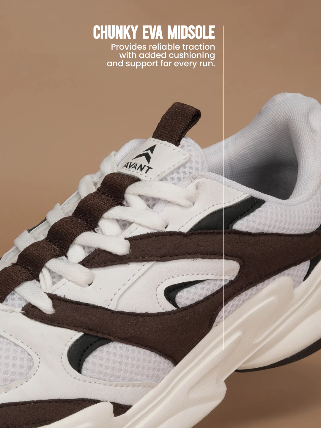 Avant Men DriftPulse Sneakers - White/Brown - Image 6