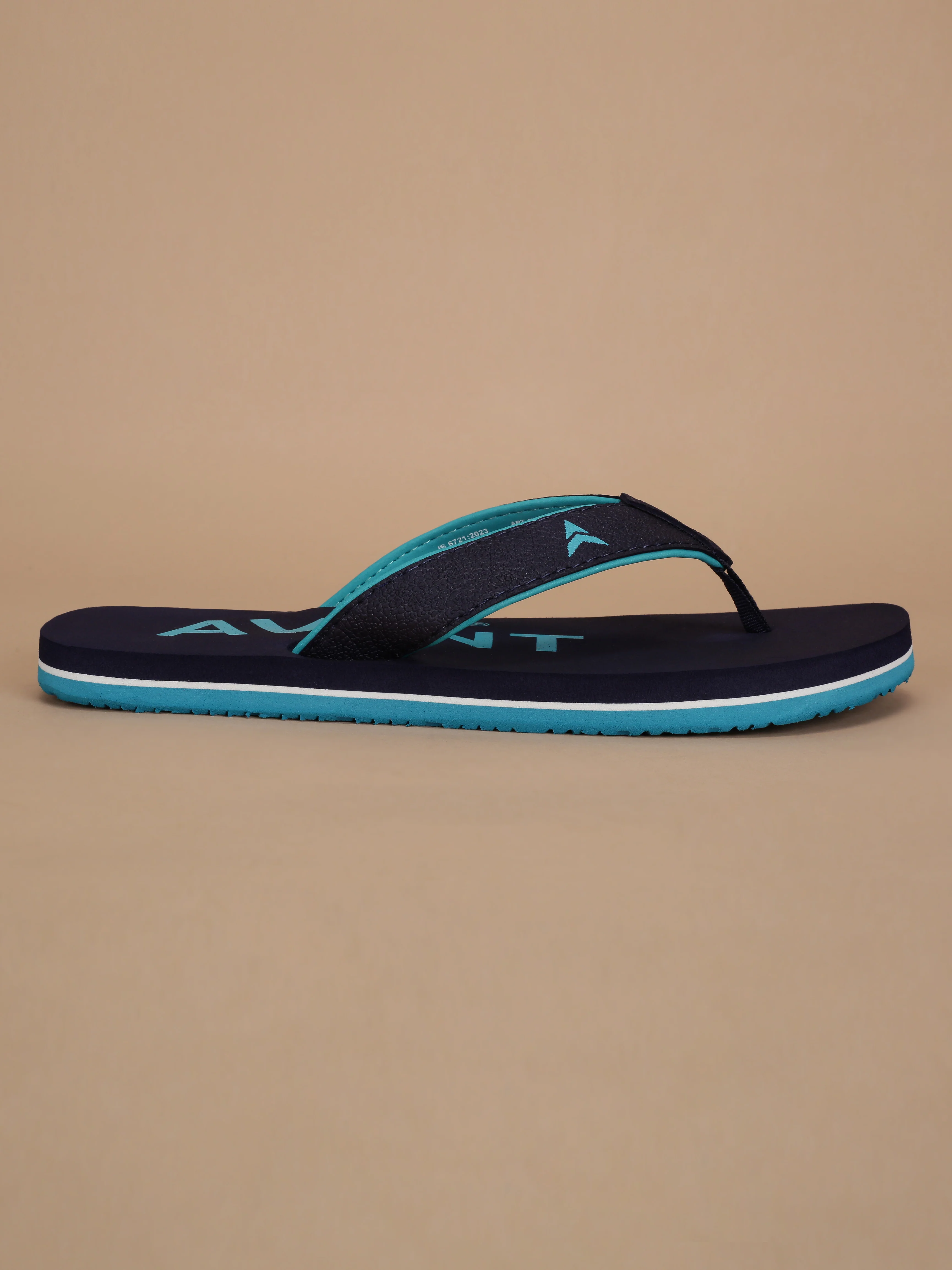 Avant Men's Aqua Flip Flops - Navy - Image 4