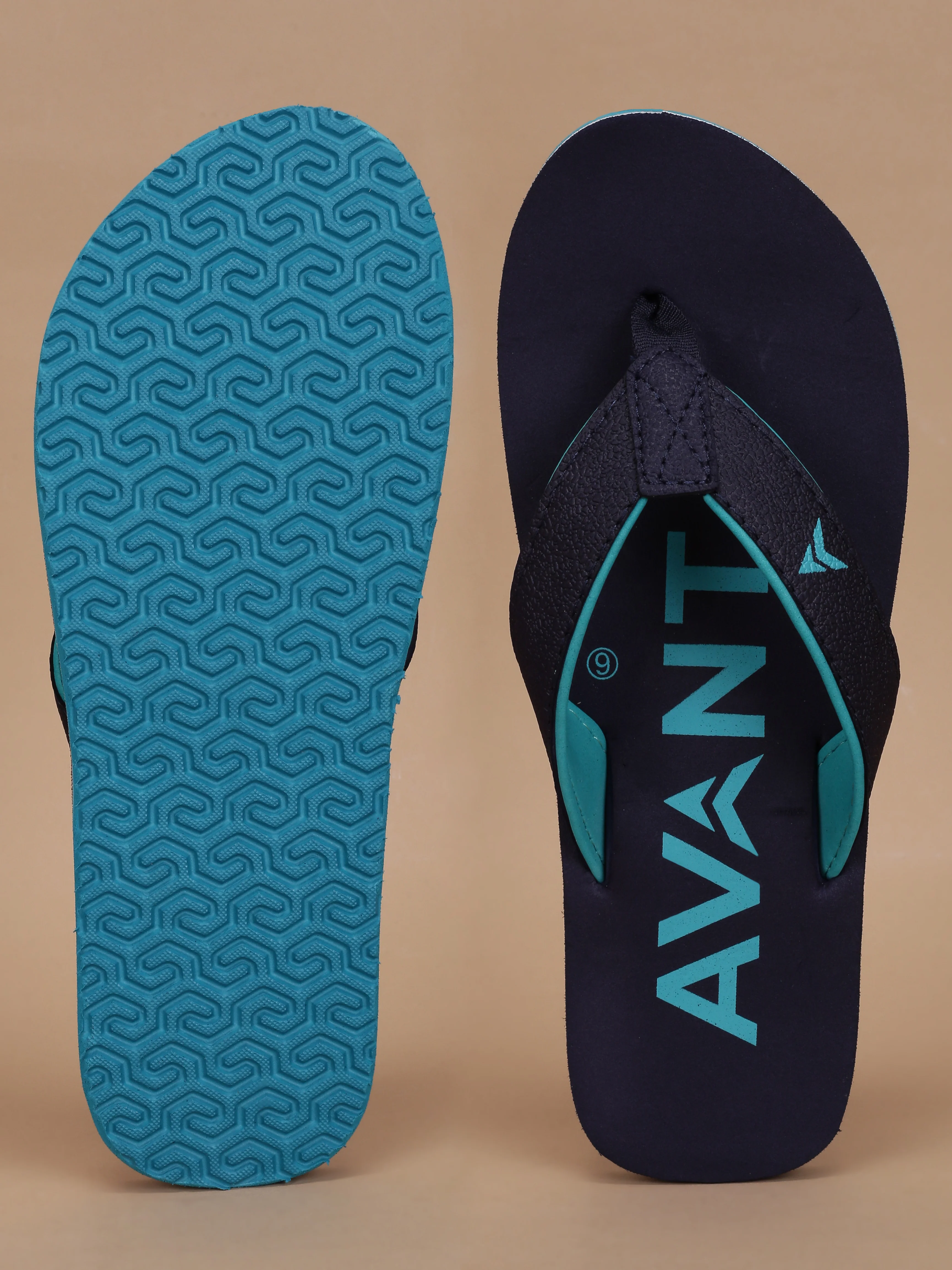 Avant Men's Aqua Flip Flops - Navy - Image 5