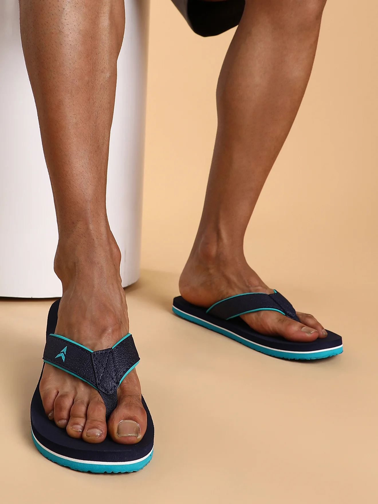 Avant Men's Aqua Flip Flops - Navy - Image 7