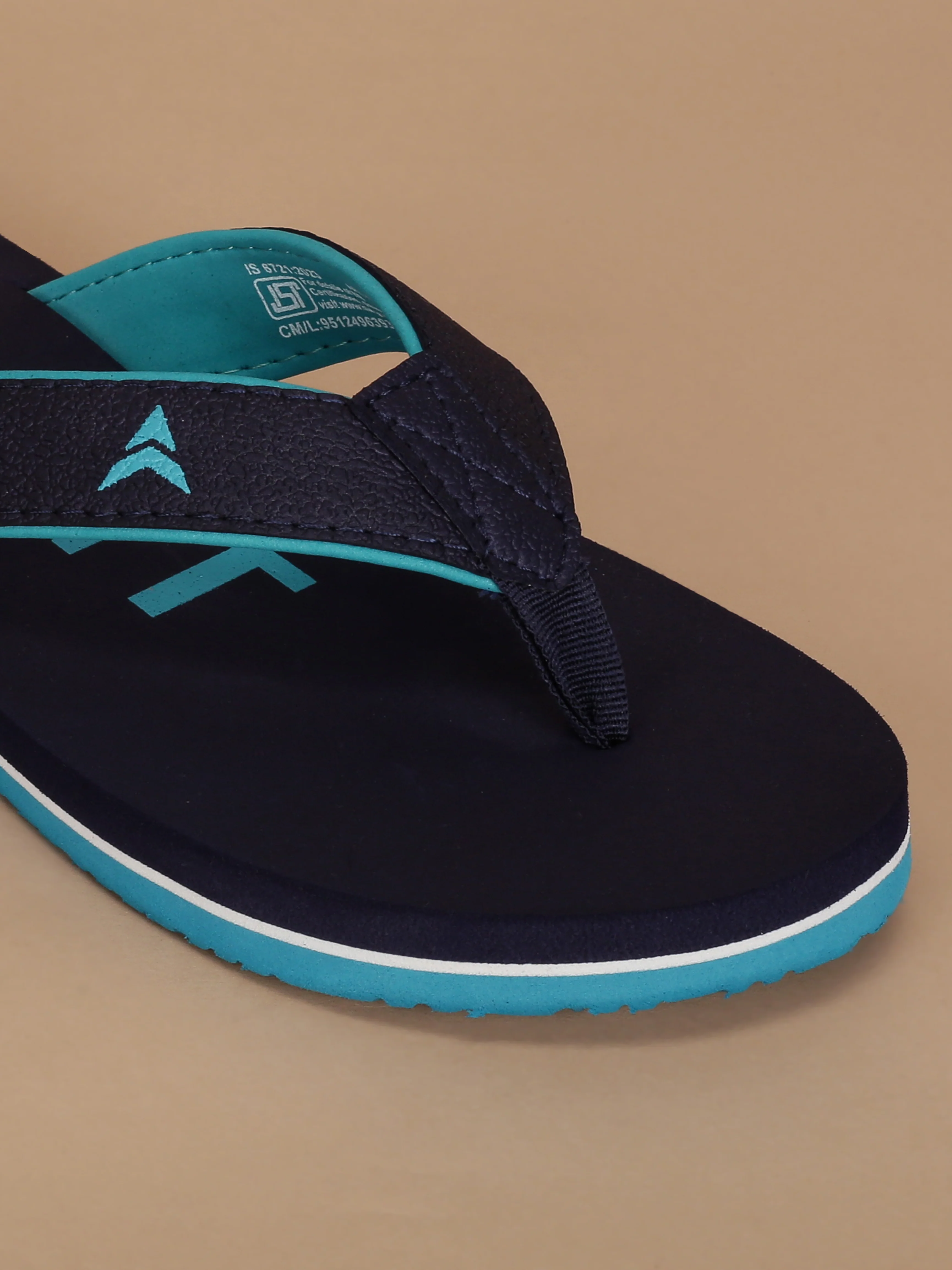 Avant Men's Aqua Flip Flops - Navy - Image 8