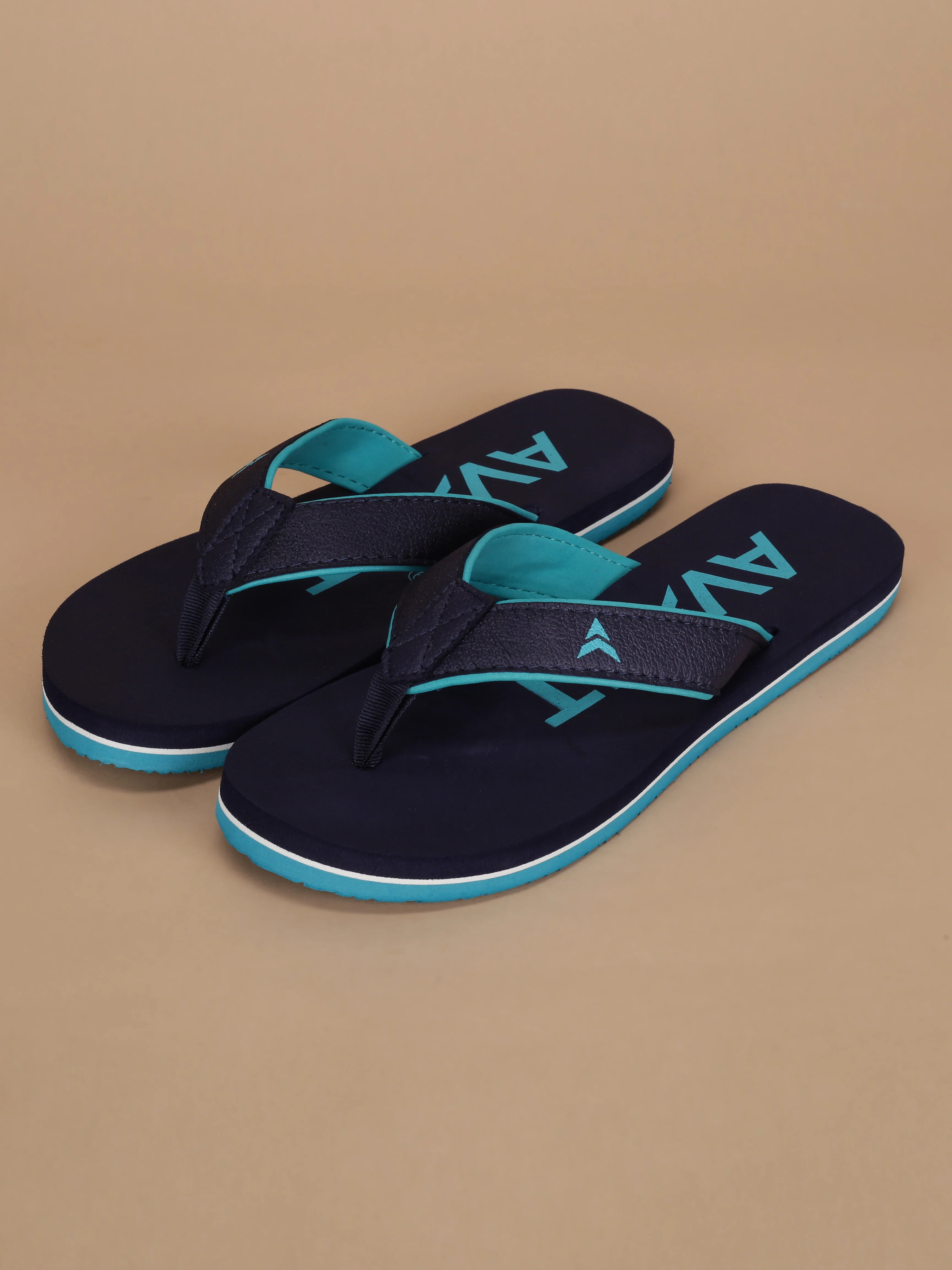 Avant Men's Aqua Flip Flops - Navy - Image 9