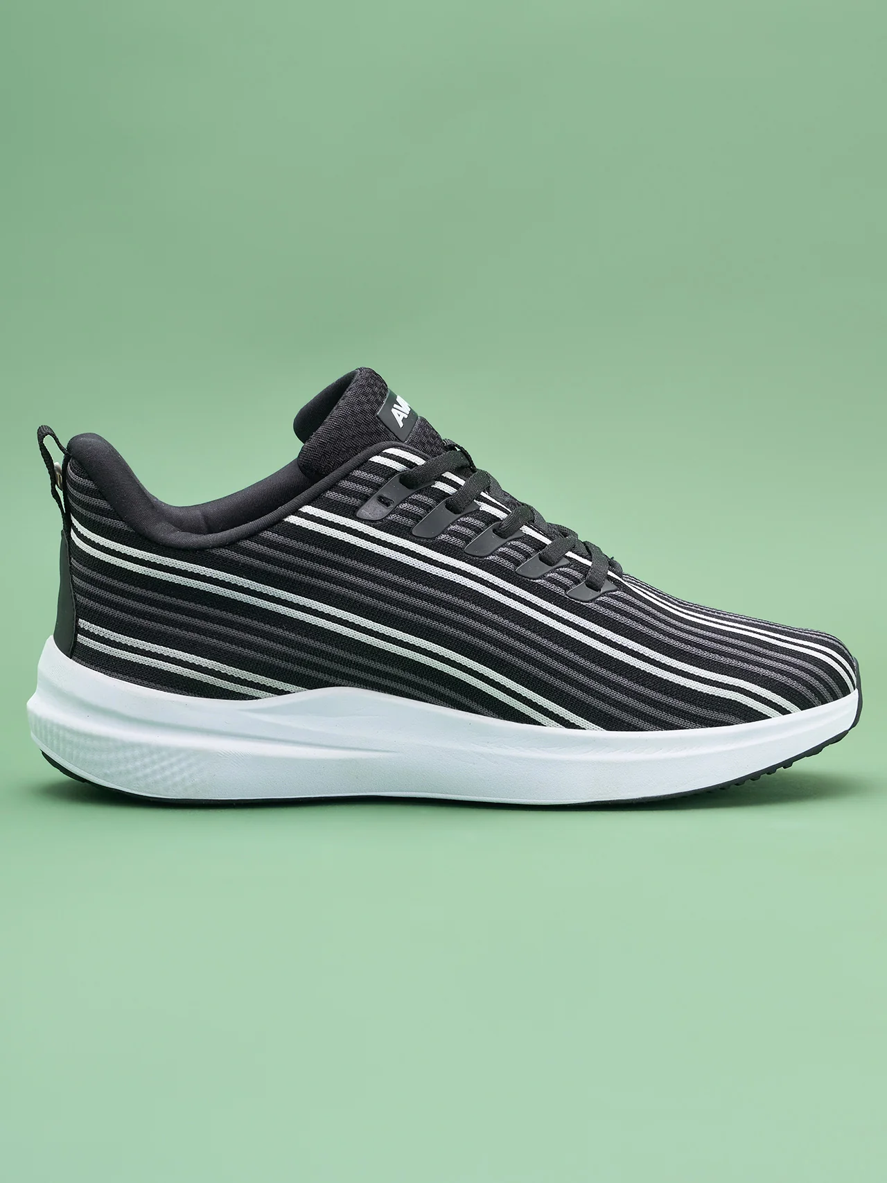 Avant Men's Bi-Strip Running Shoes - Black/White - Image 3