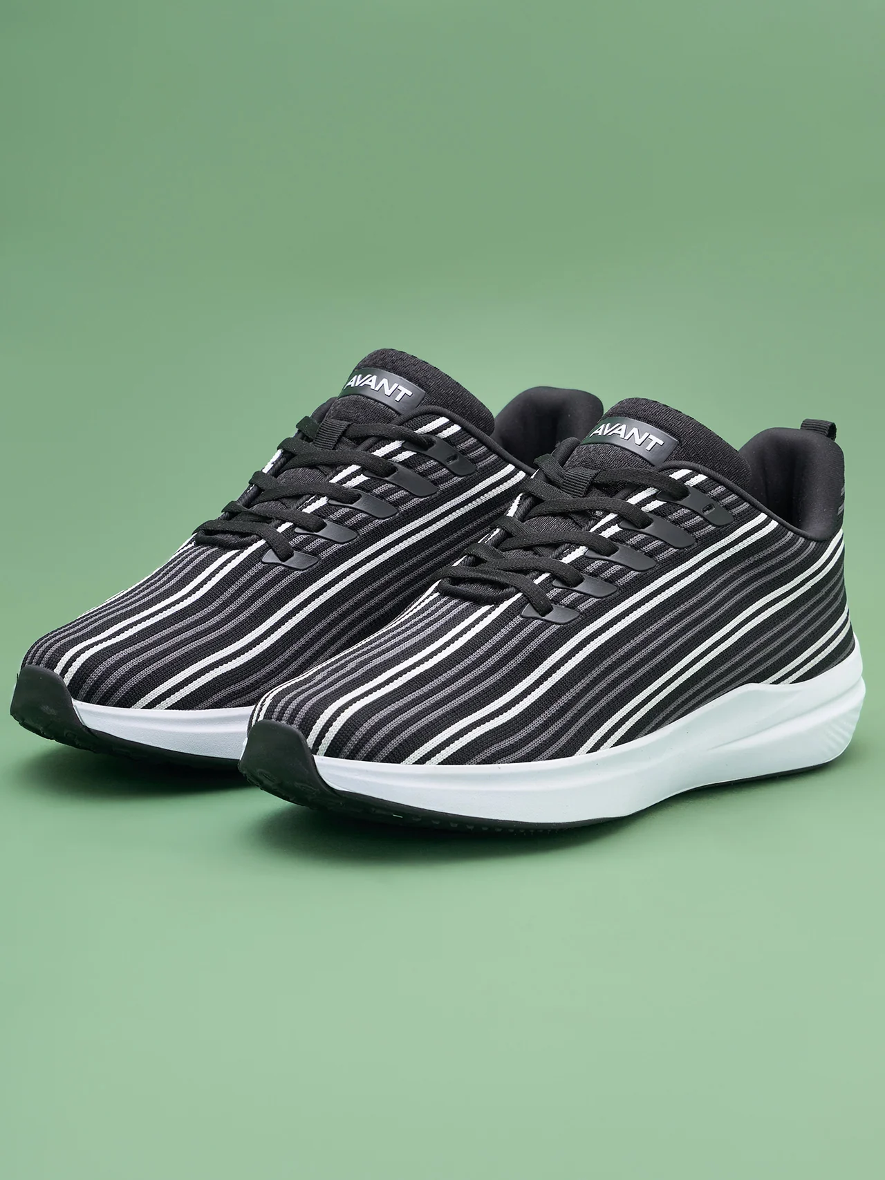 Avant Men's Bi-Strip Running Shoes - Black/White - Image 5