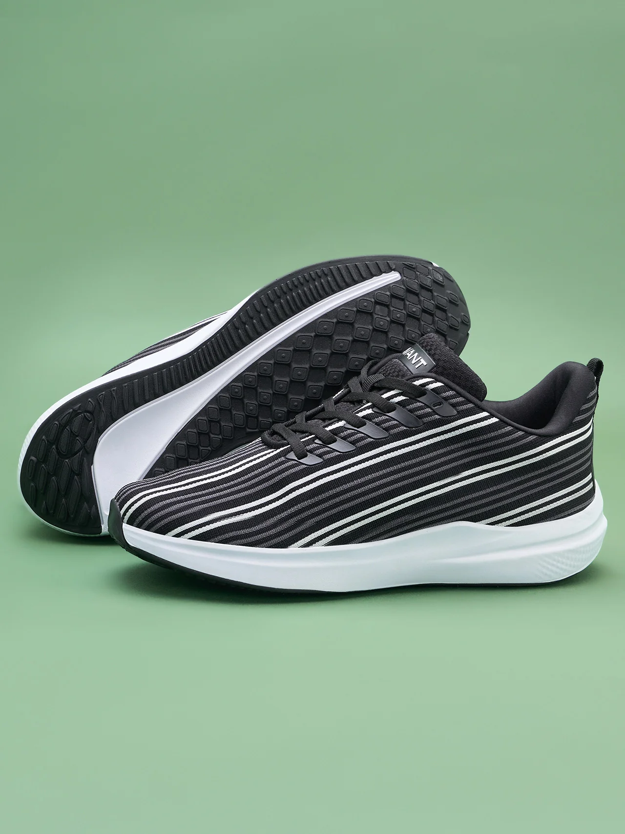 Avant Men's Bi-Strip Running Shoes - Black/White - Image 6