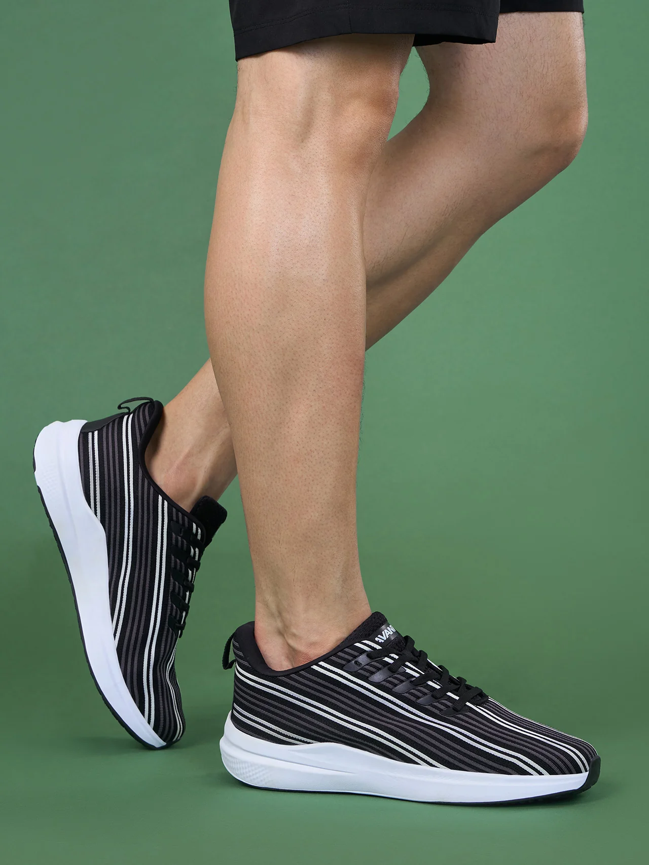 Avant Men's Bi-Strip Running Shoes - Black/White - Image 7
