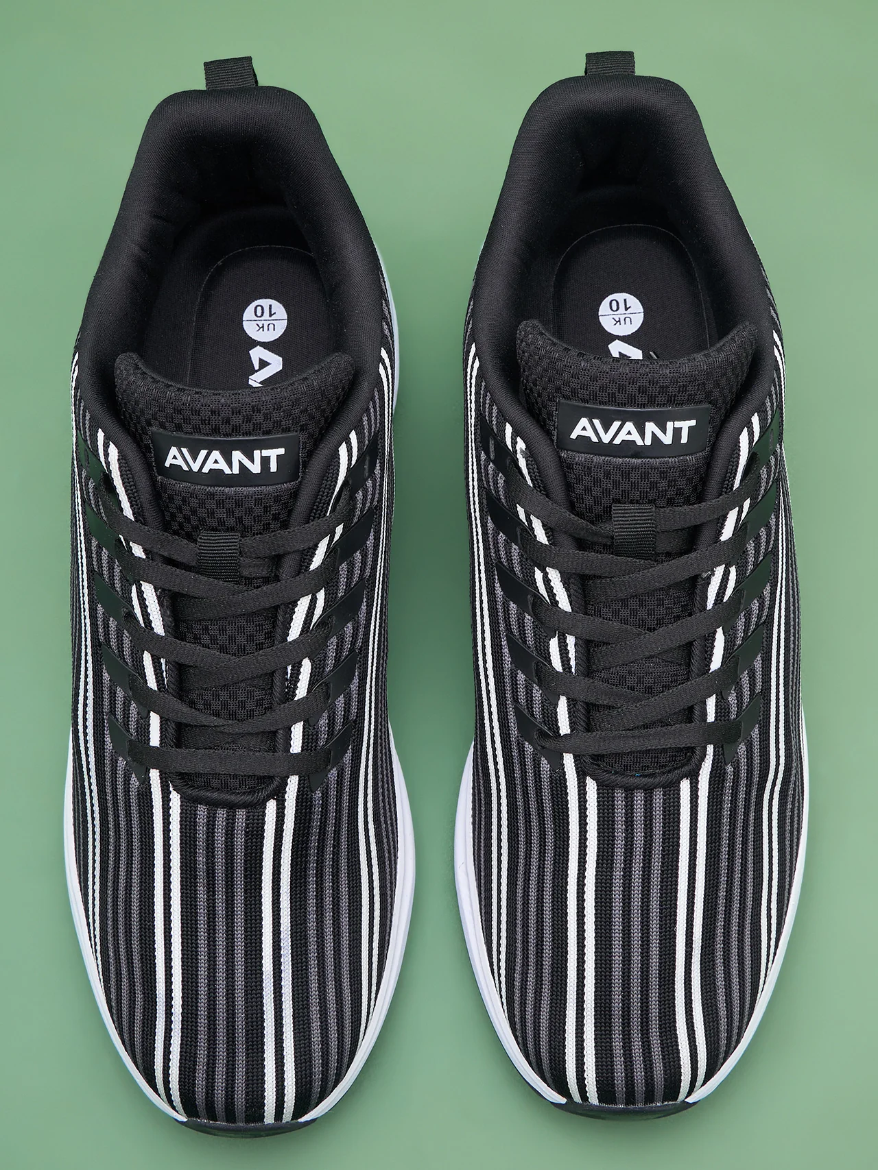 Avant Men's Bi-Strip Running Shoes - Black/White - Image 8
