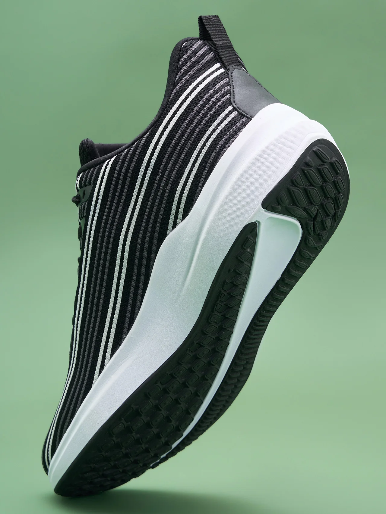 Avant Men's Bi-Strip Running Shoes - Black/White - Image 9