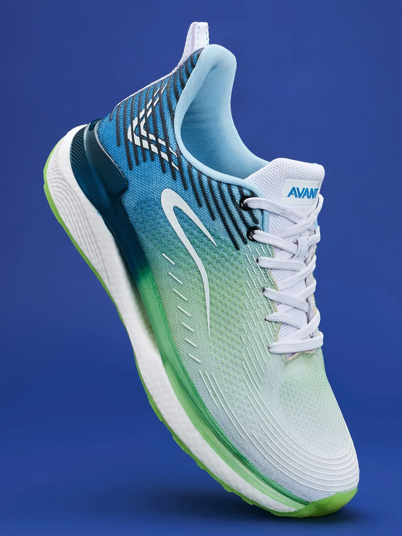 Avant Men's BounceMax Walking shoes-White/Blue/Green - Image 3