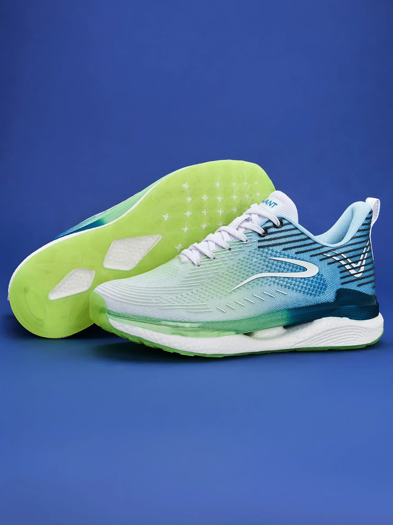 Avant Men's BounceMax Walking shoes-White/Blue/Green - Image 5