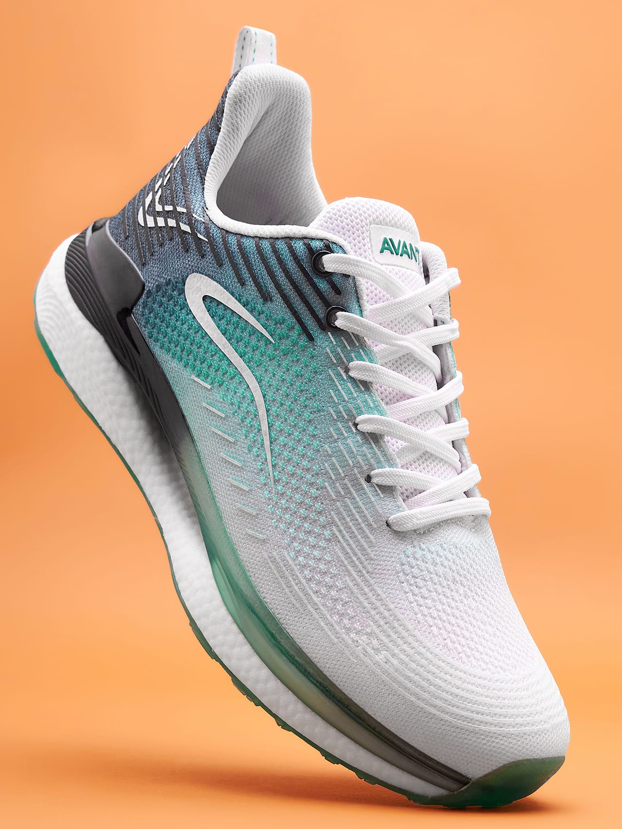 Avant Men's BounceMax Walking Shoes - White/Grey/Green - Image 5