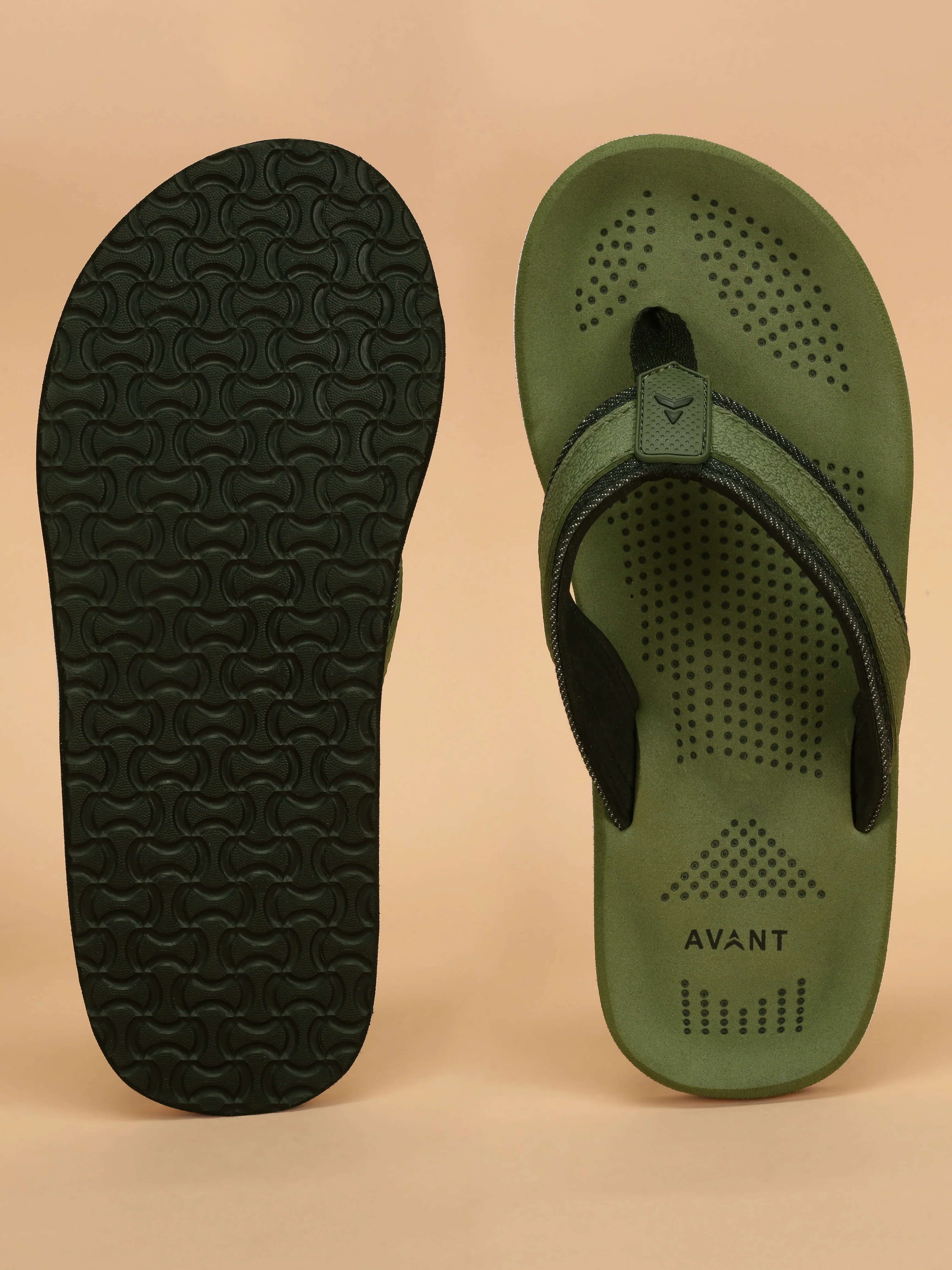 Avant Men's Brook Flip Flops - Green/Black - Image 4