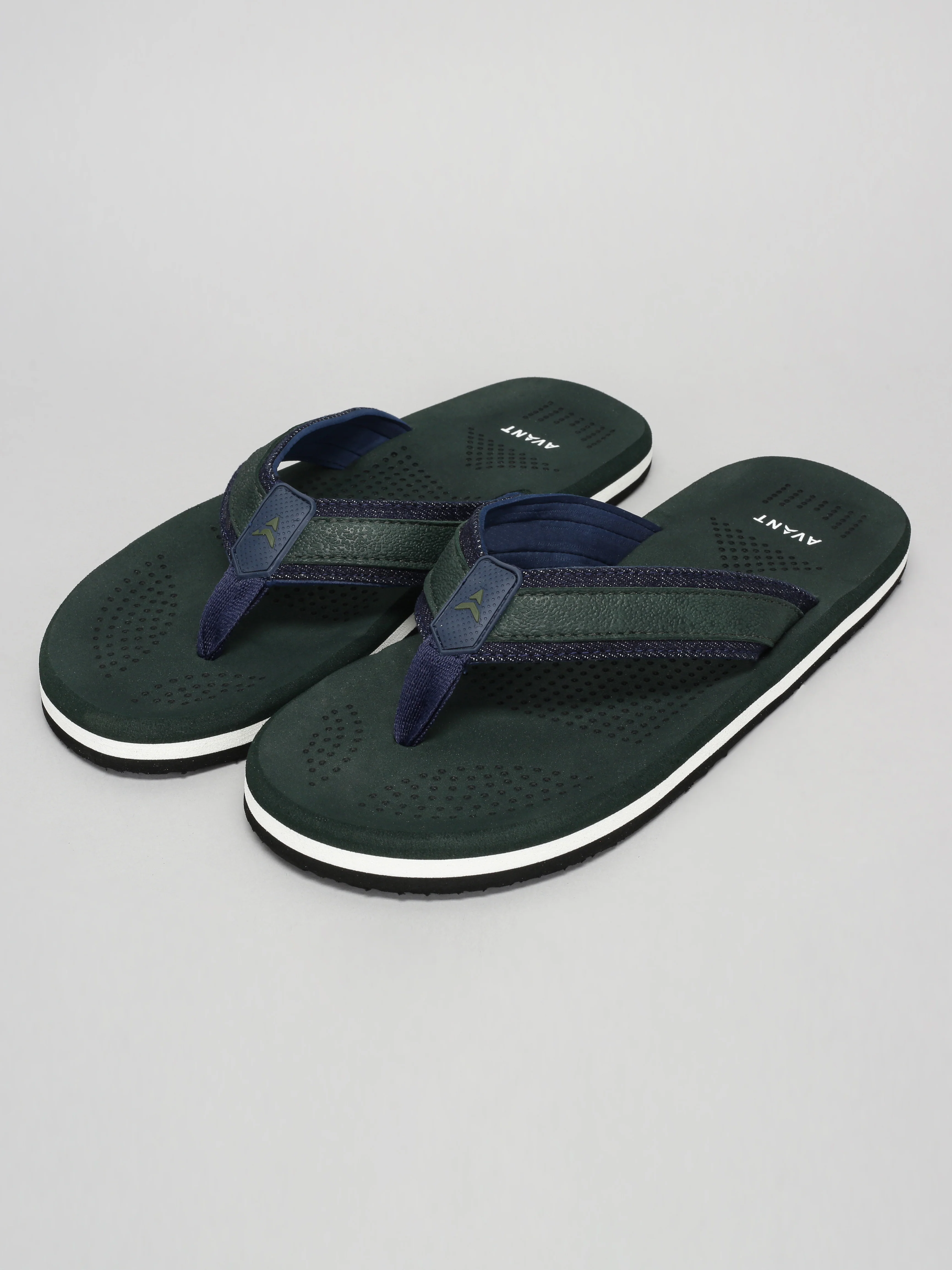 Avant Men's Brook Flip Flops - Green/Navy - Image 8